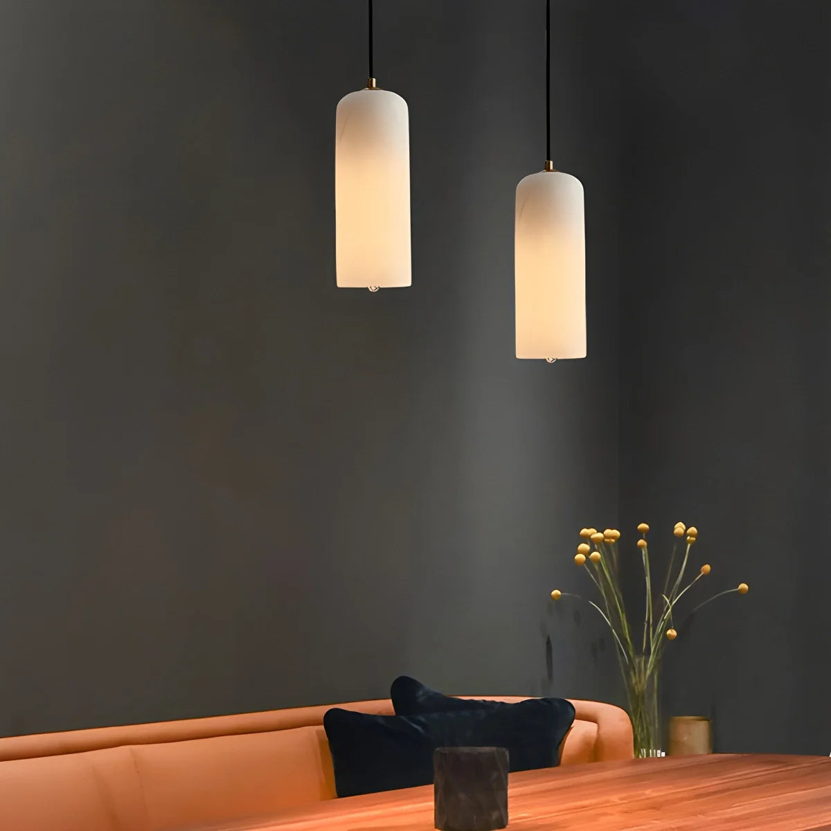 Feyran Modern All Copper Spanish Alabaster Pendant Light