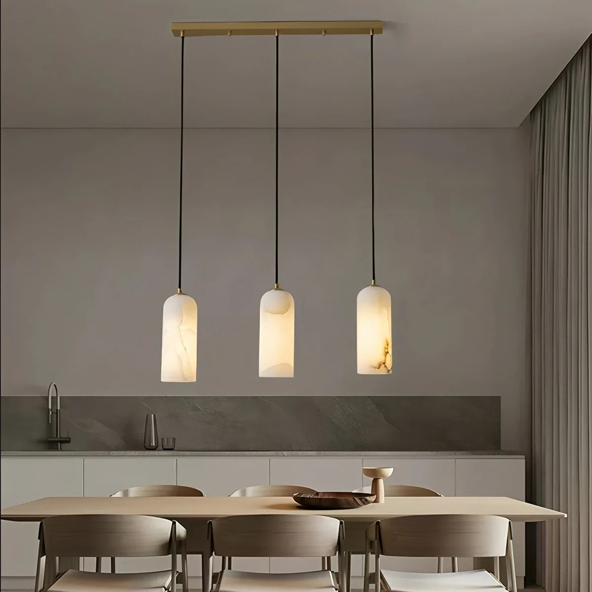 Feyran Modern All Copper Spanish Alabaster Pendant Light