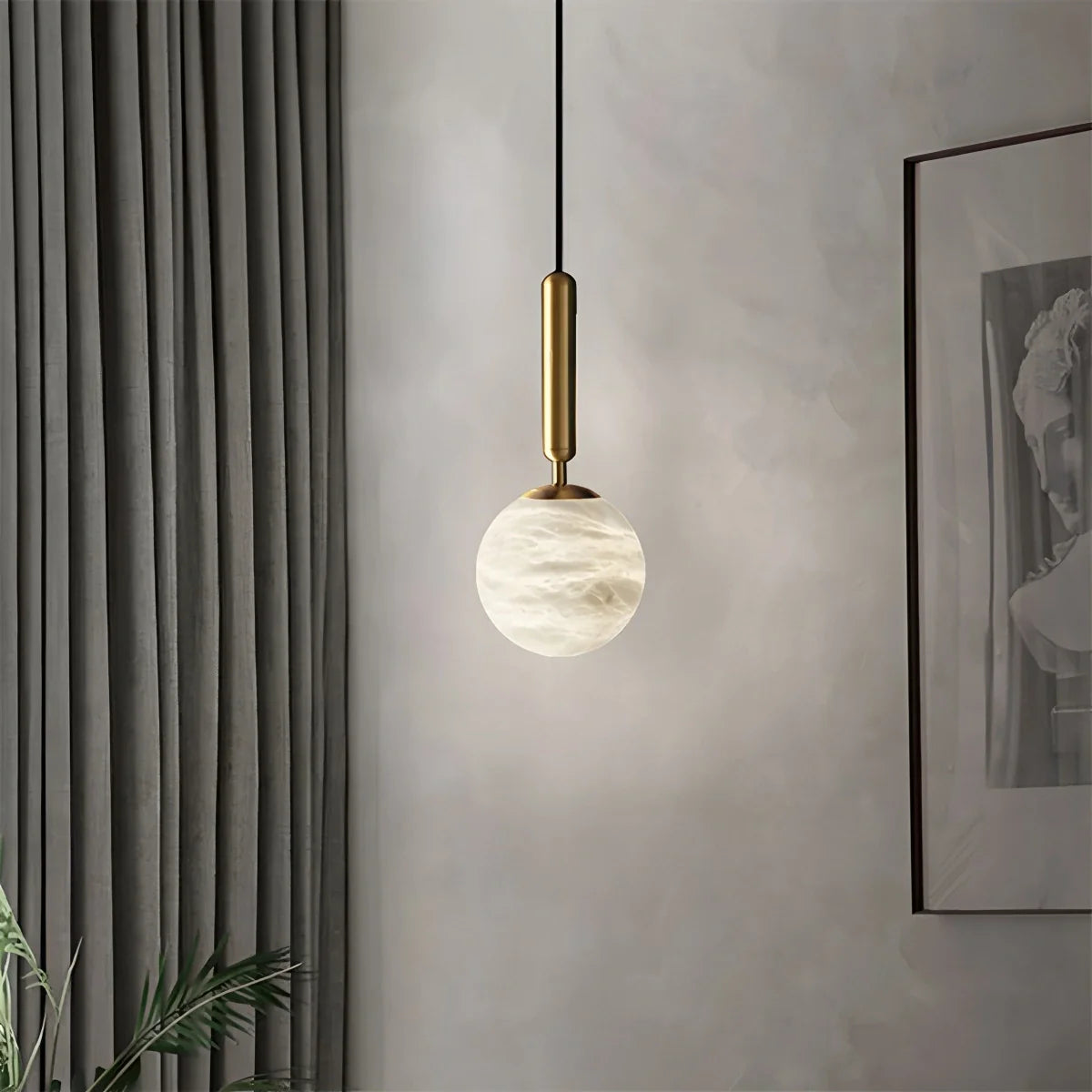 Feyran Modern Globe Spanish Alabaster Pendant Light