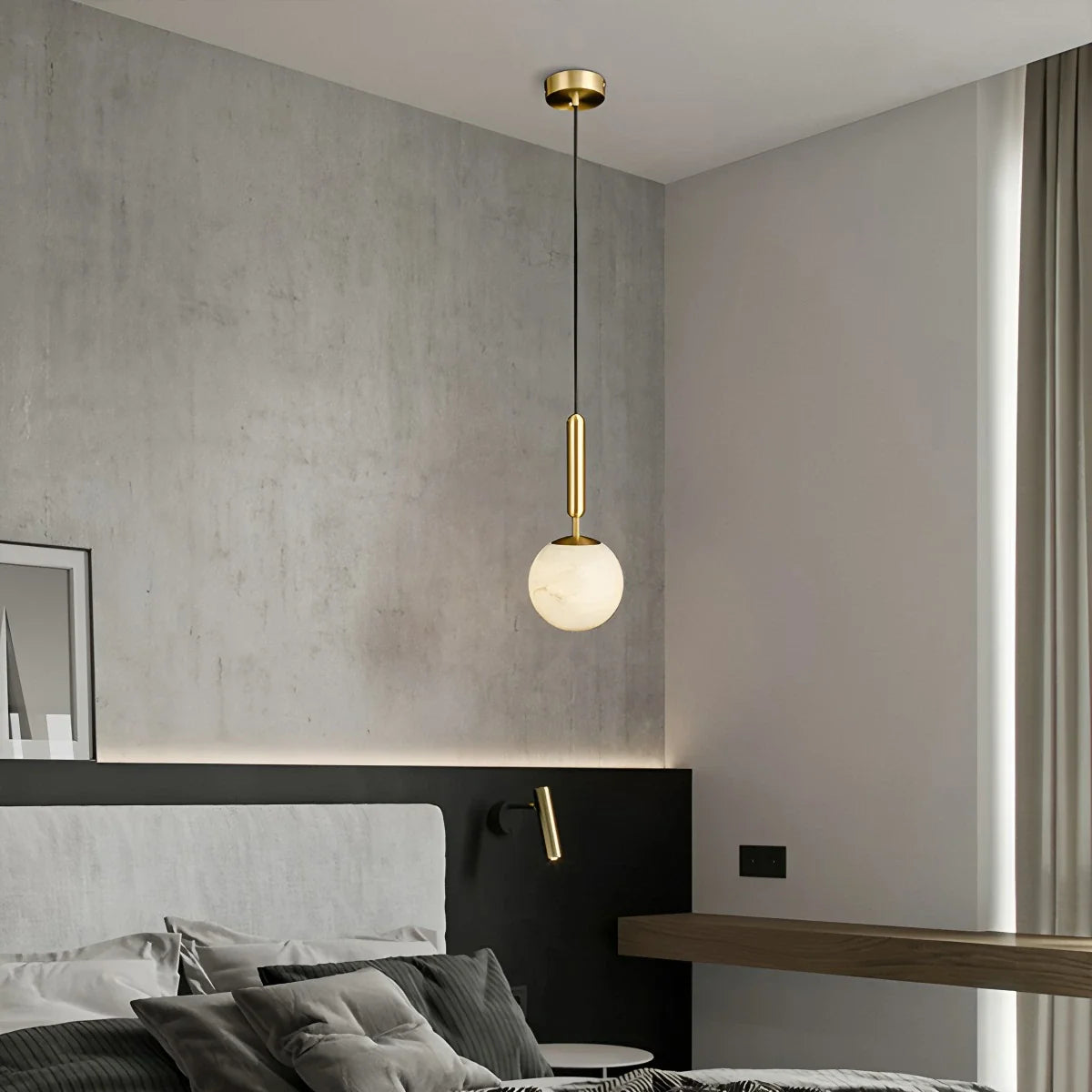 Feyran Modern Globe Spanish Alabaster Pendant Light