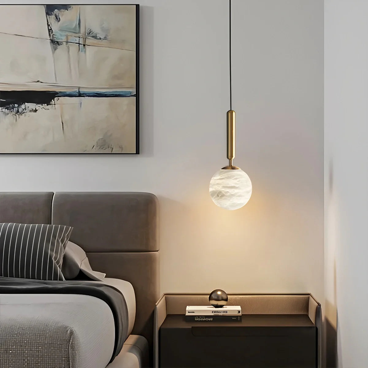 Feyran Modern Globe Spanish Alabaster Pendant Light