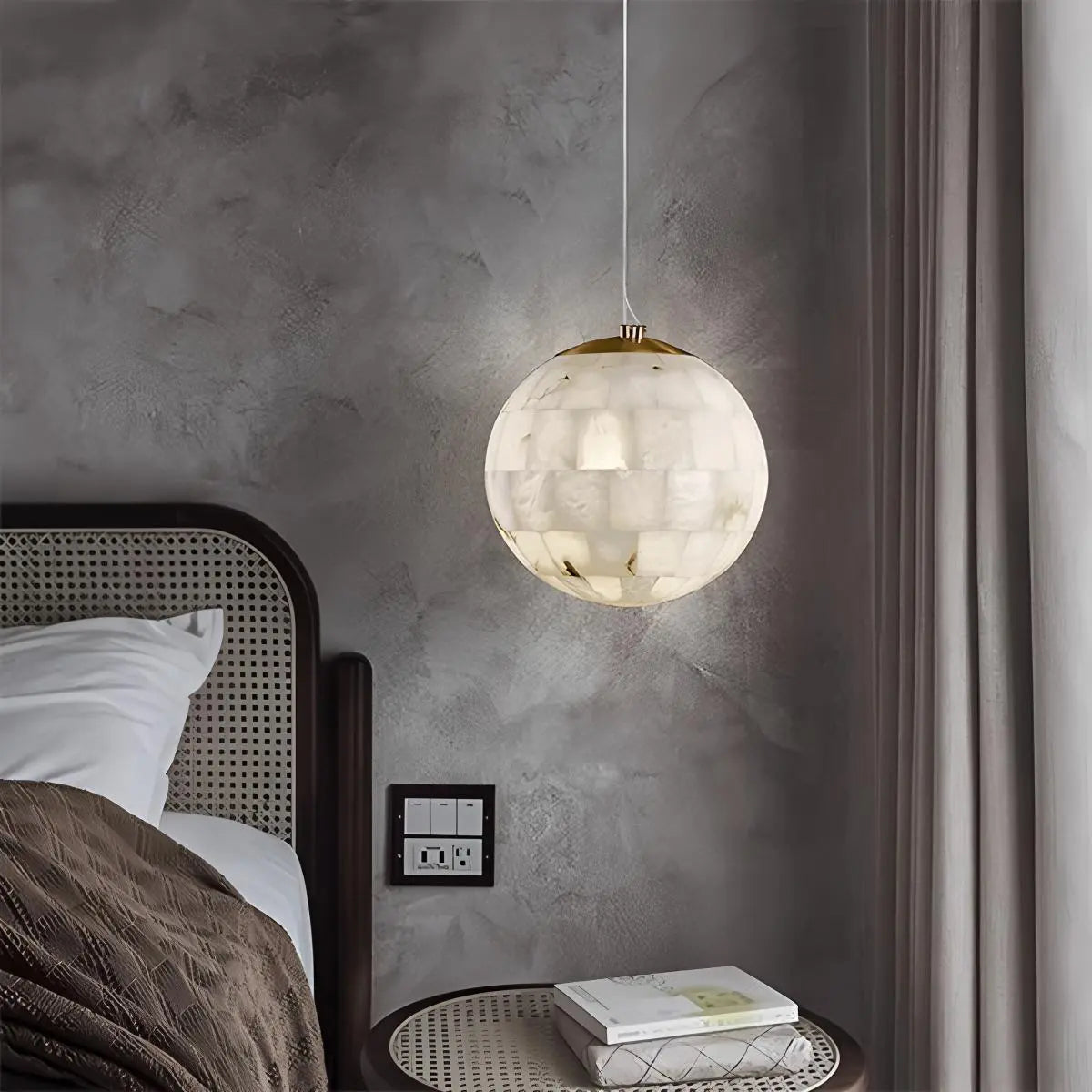 Feyran Modern Creative Spliced Ball Spanish Alabaster Pendant Light