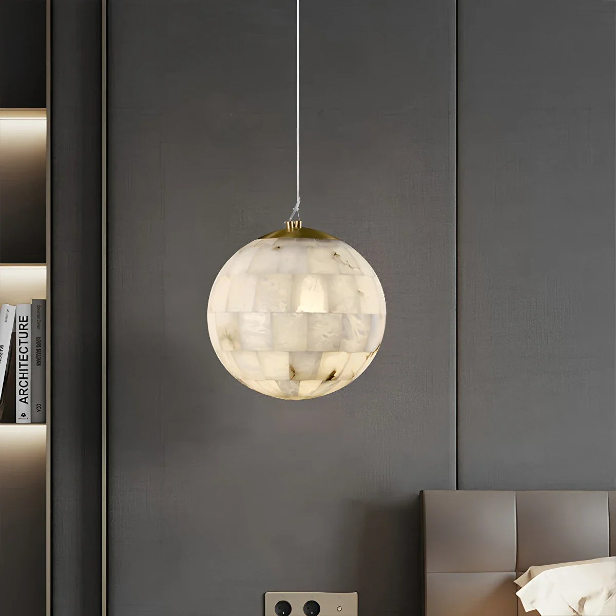 Feyran Modern Creative Spliced Ball Spanish Alabaster Pendant Light