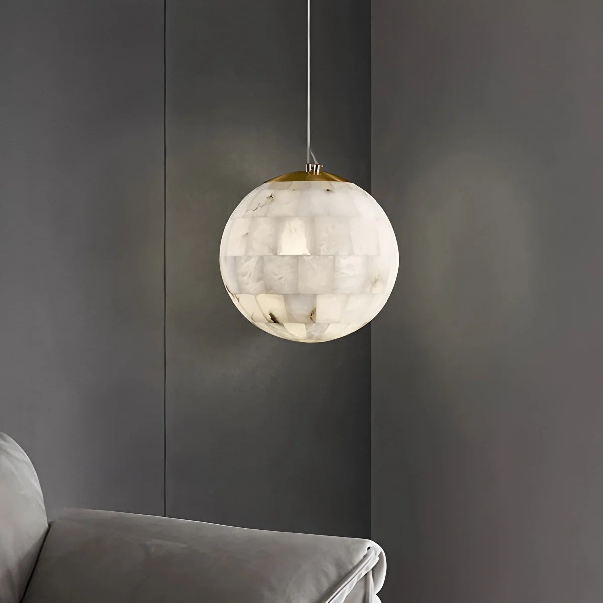 Feyran Modern Creative Spliced Ball Spanish Alabaster Pendant Light