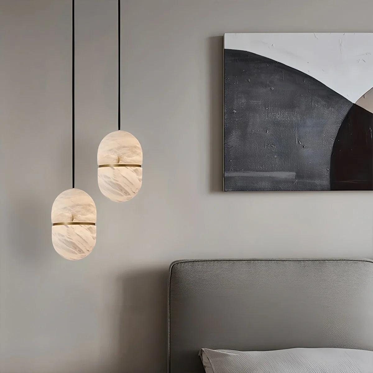 Feyran Modern Luxury Oval Spanish Alabaster Pendant Light