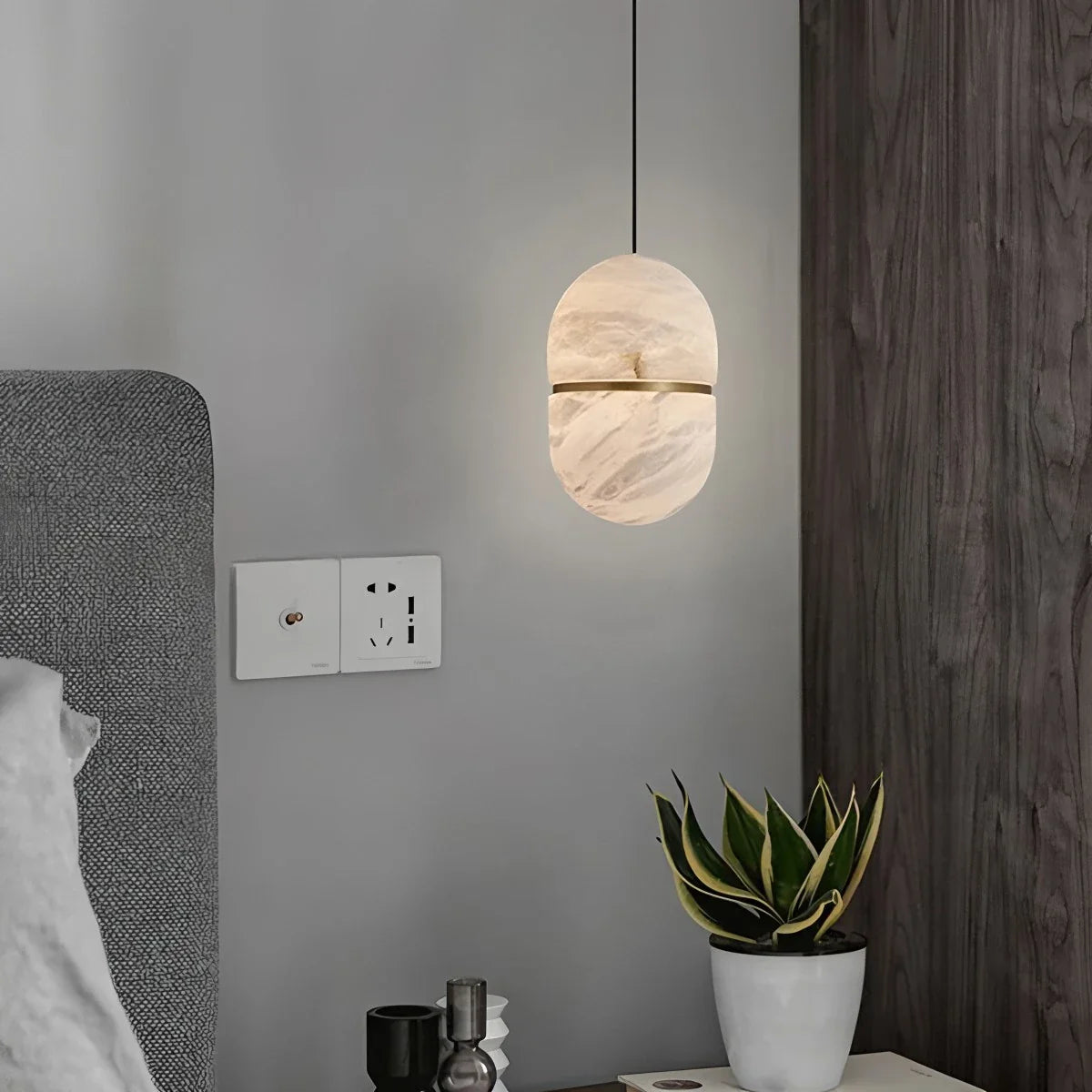 Feyran Modern Luxury Oval Spanish Alabaster Pendant Light
