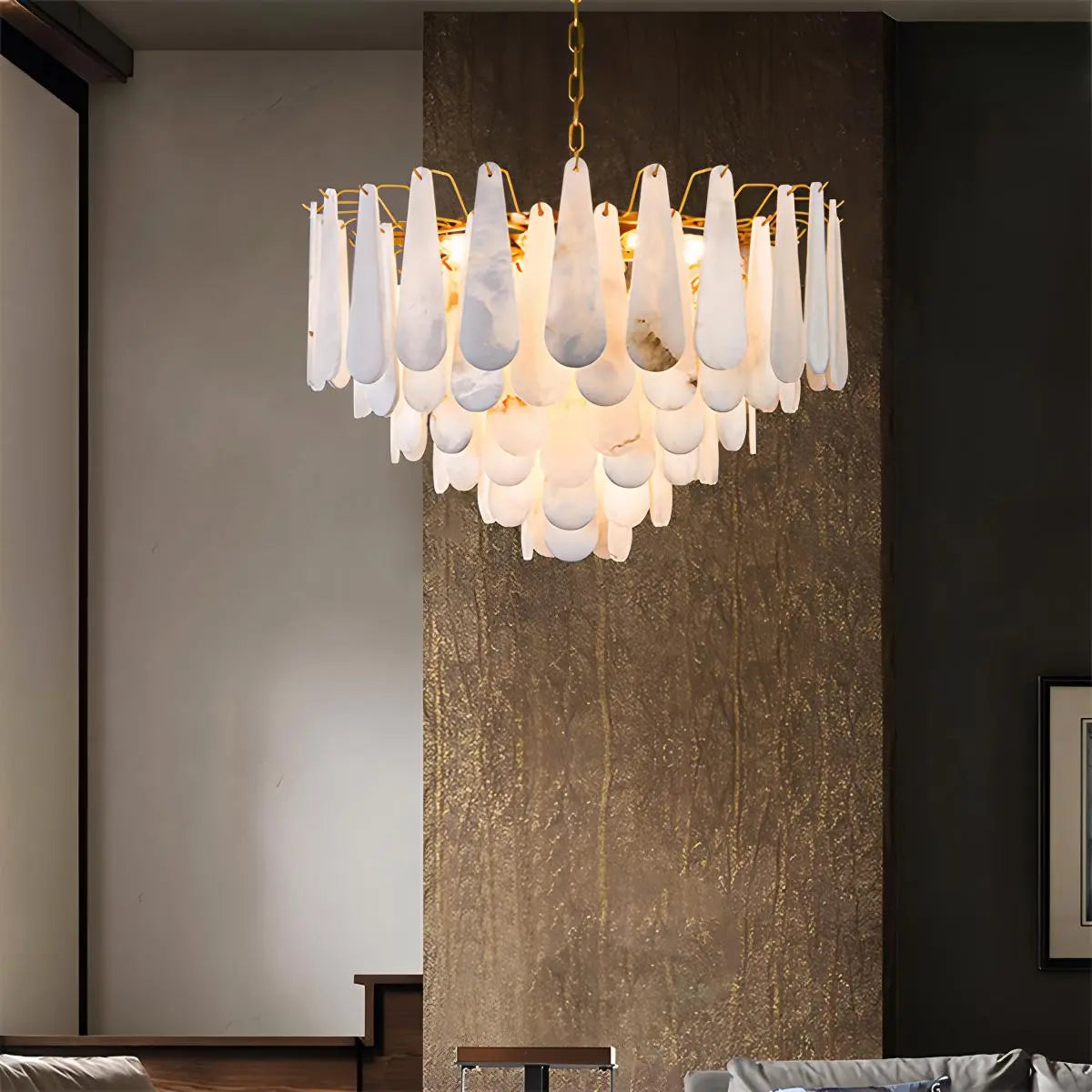 Feyran Modern Luxury Multi-layer Spanish Alabaster Chandelier
