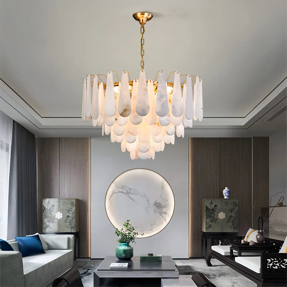 Feyran Modern Luxury Multi-layer Spanish Alabaster Chandelier