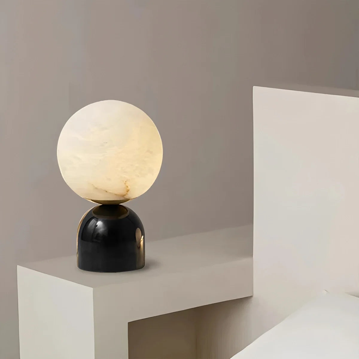Feyran Modern Globe Spanish Alabaster Table Lamp Bedside Lighting