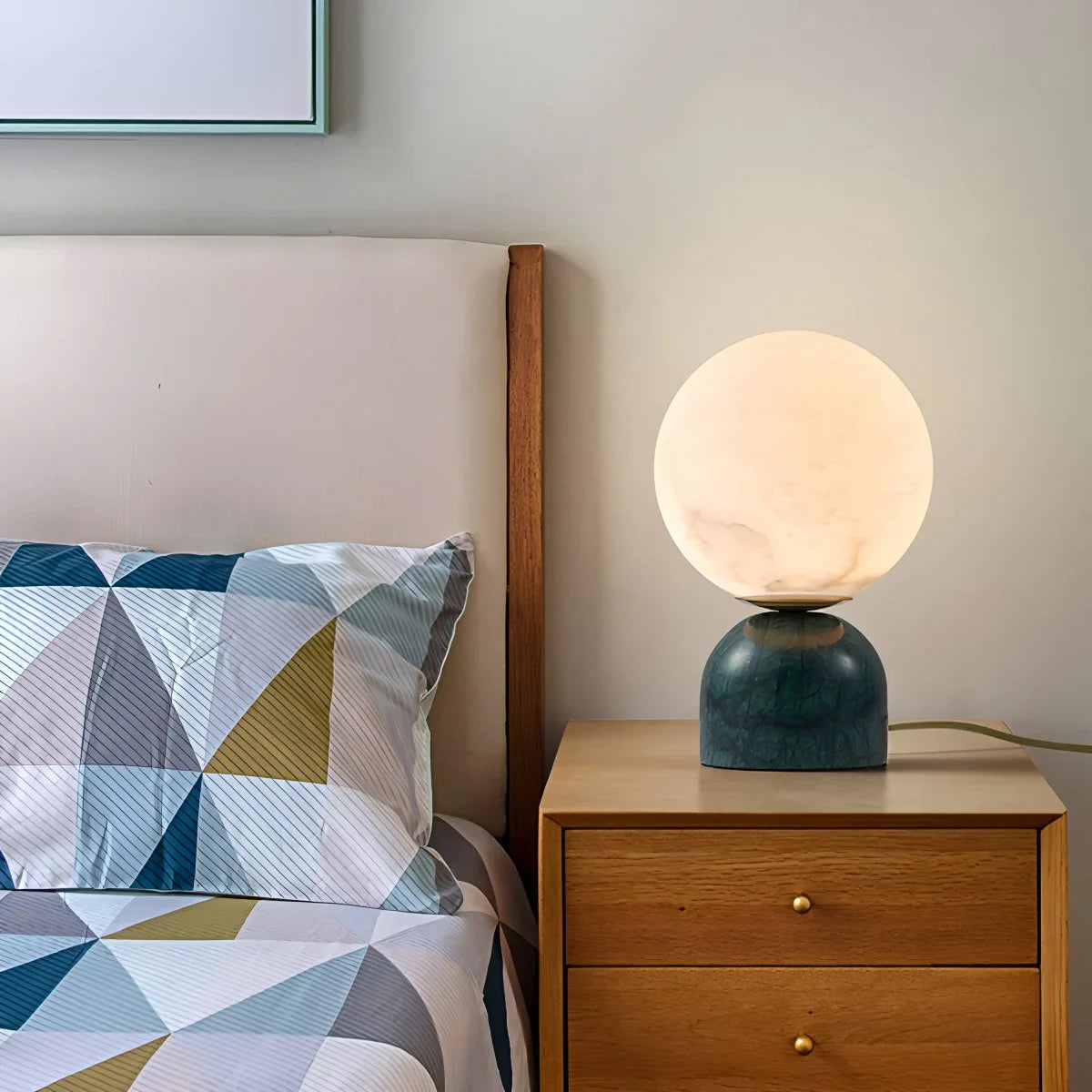 Feyran Modern Globe Spanish Alabaster Table Lamp Bedside Lighting