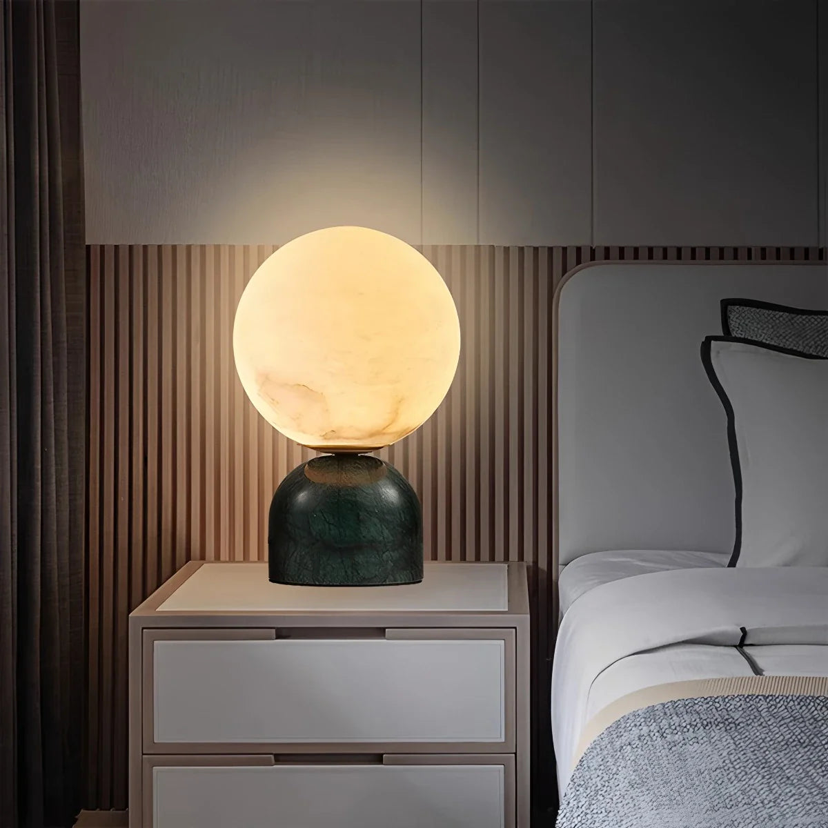 Feyran Modern Globe Spanish Alabaster Table Lamp Bedside Lighting