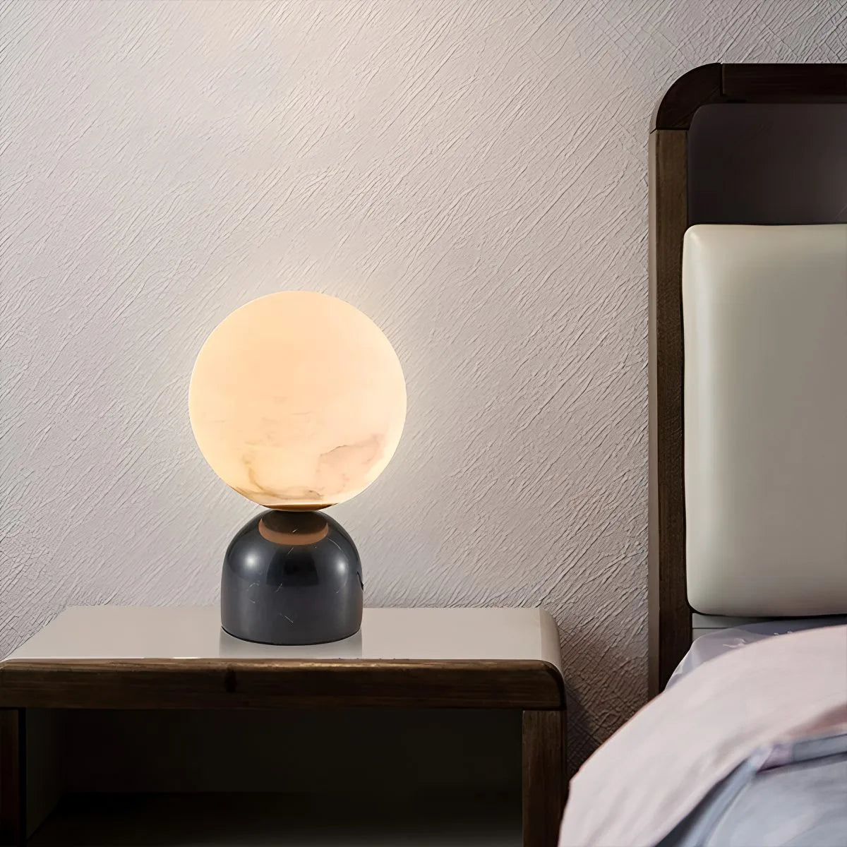 Feyran Modern Globe Spanish Alabaster Table Lamp Bedside Lighting