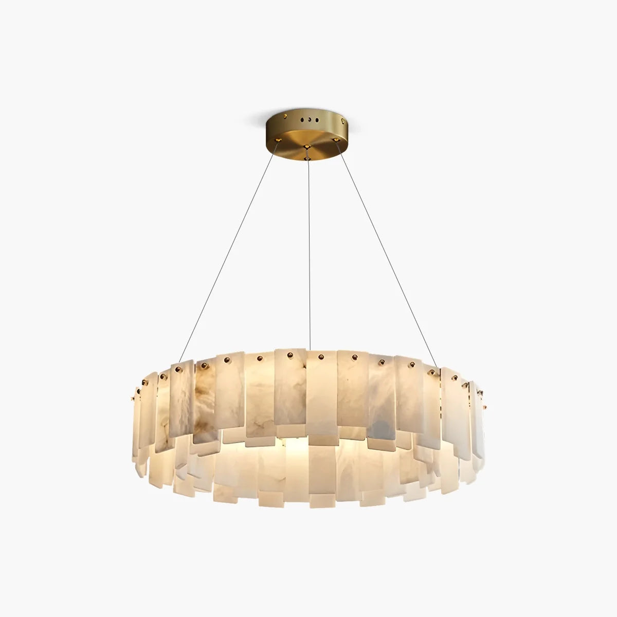 Feyran Modern Ring Spanish Alabaster Chandelier for Living Room