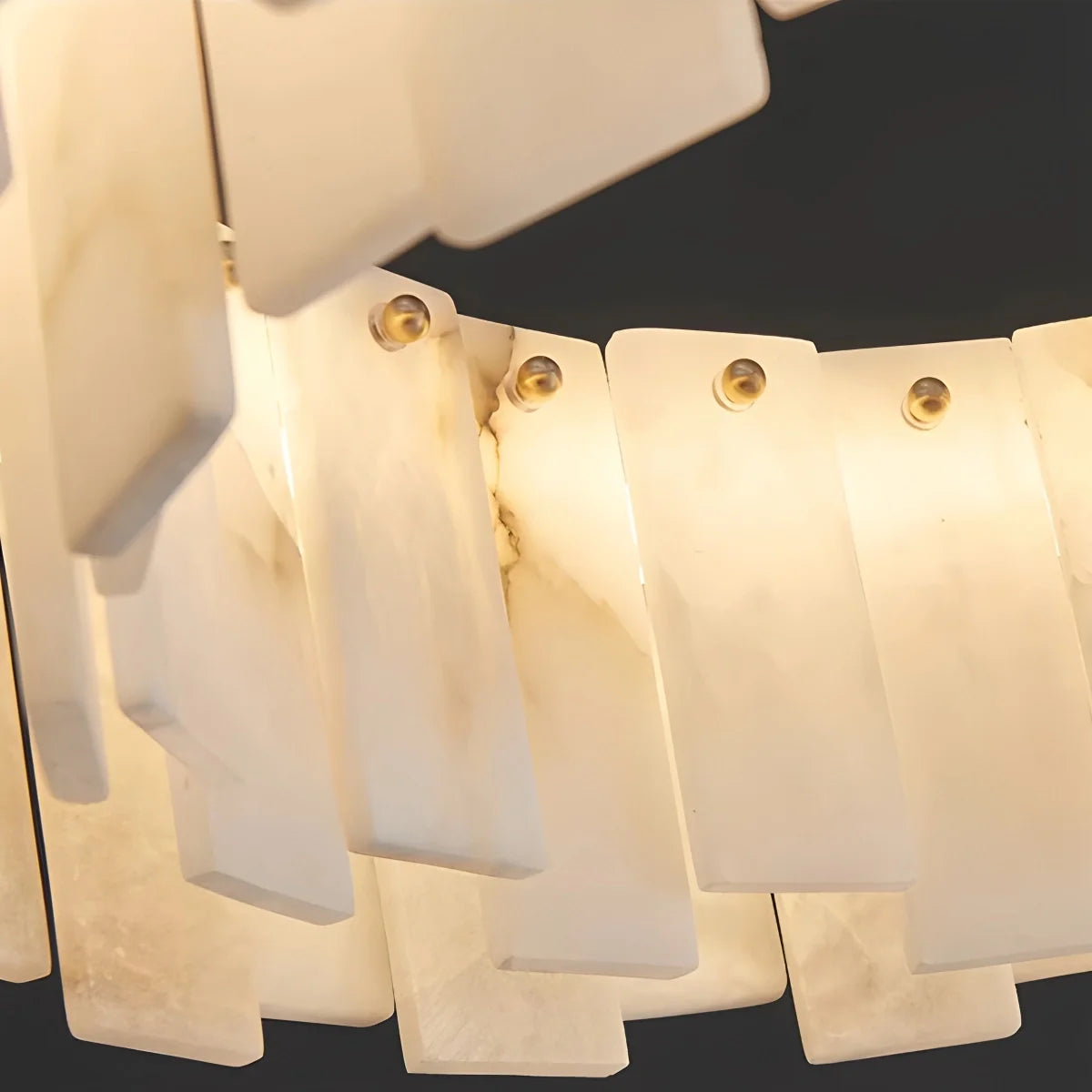 Feyran Modern Ring Spanish Alabaster Chandelier for Living Room
