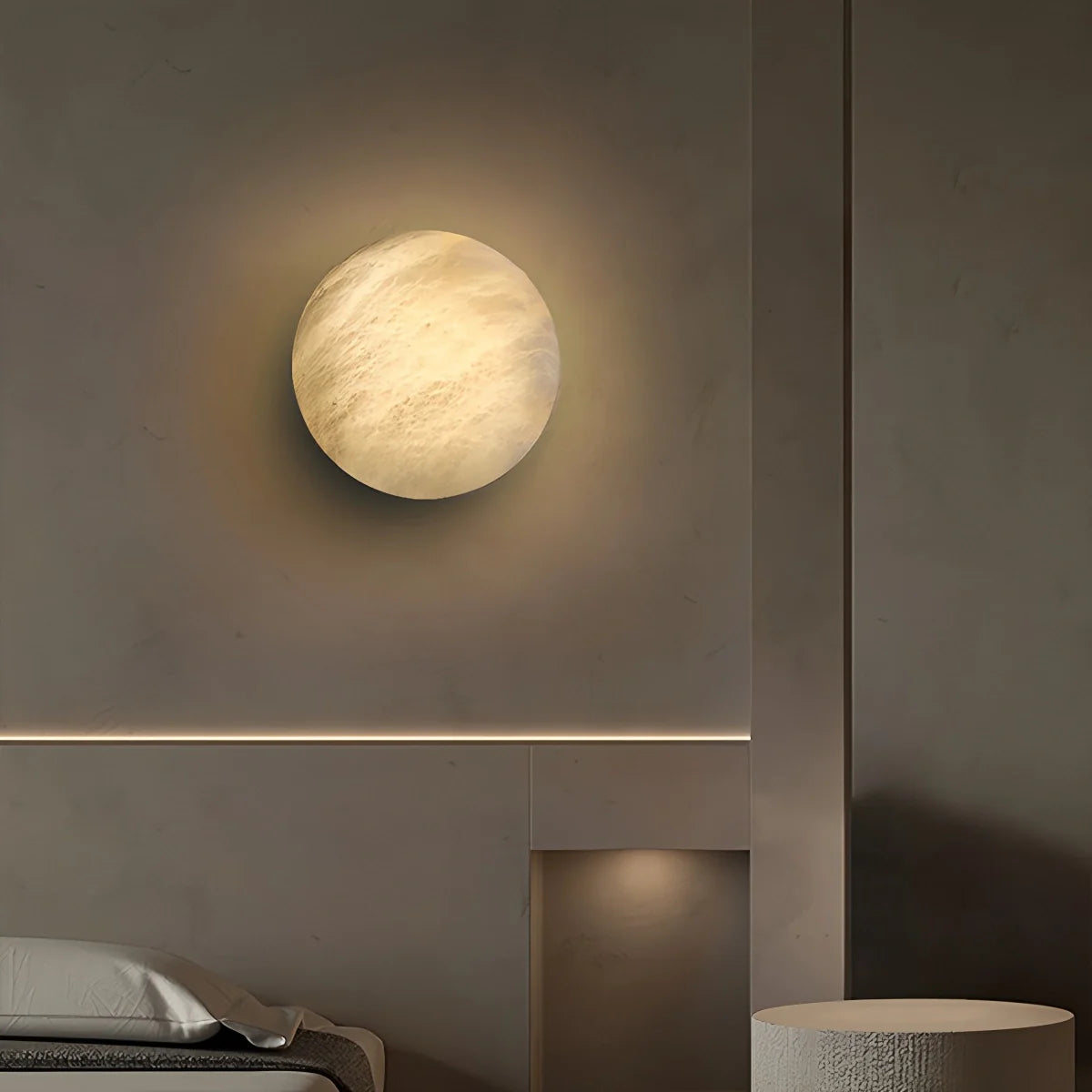 Feyran Modern Minimalist Circular Spanish Alabaster Wall Lamp