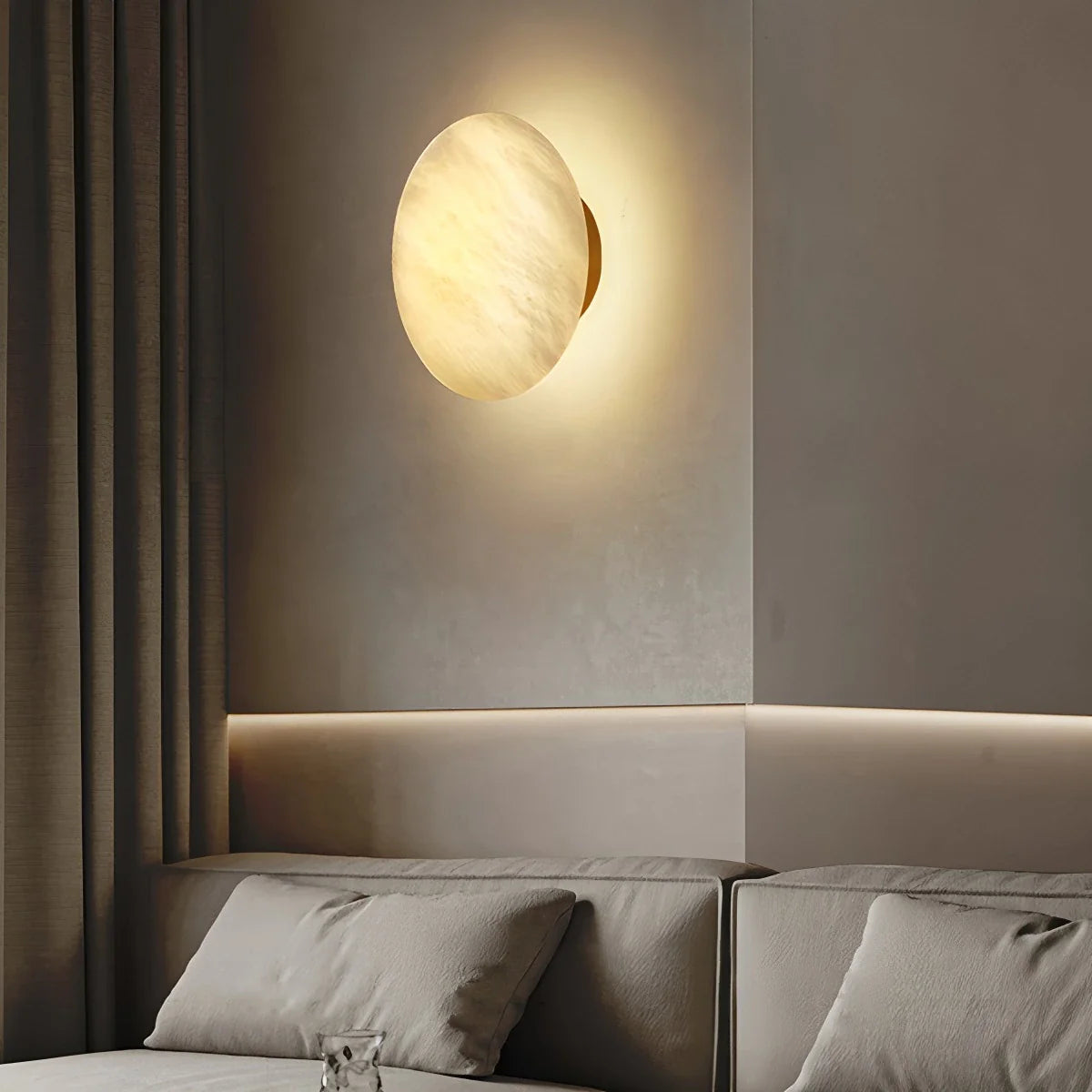 Feyran Modern Minimalist Circular Spanish Alabaster Wall Lamp