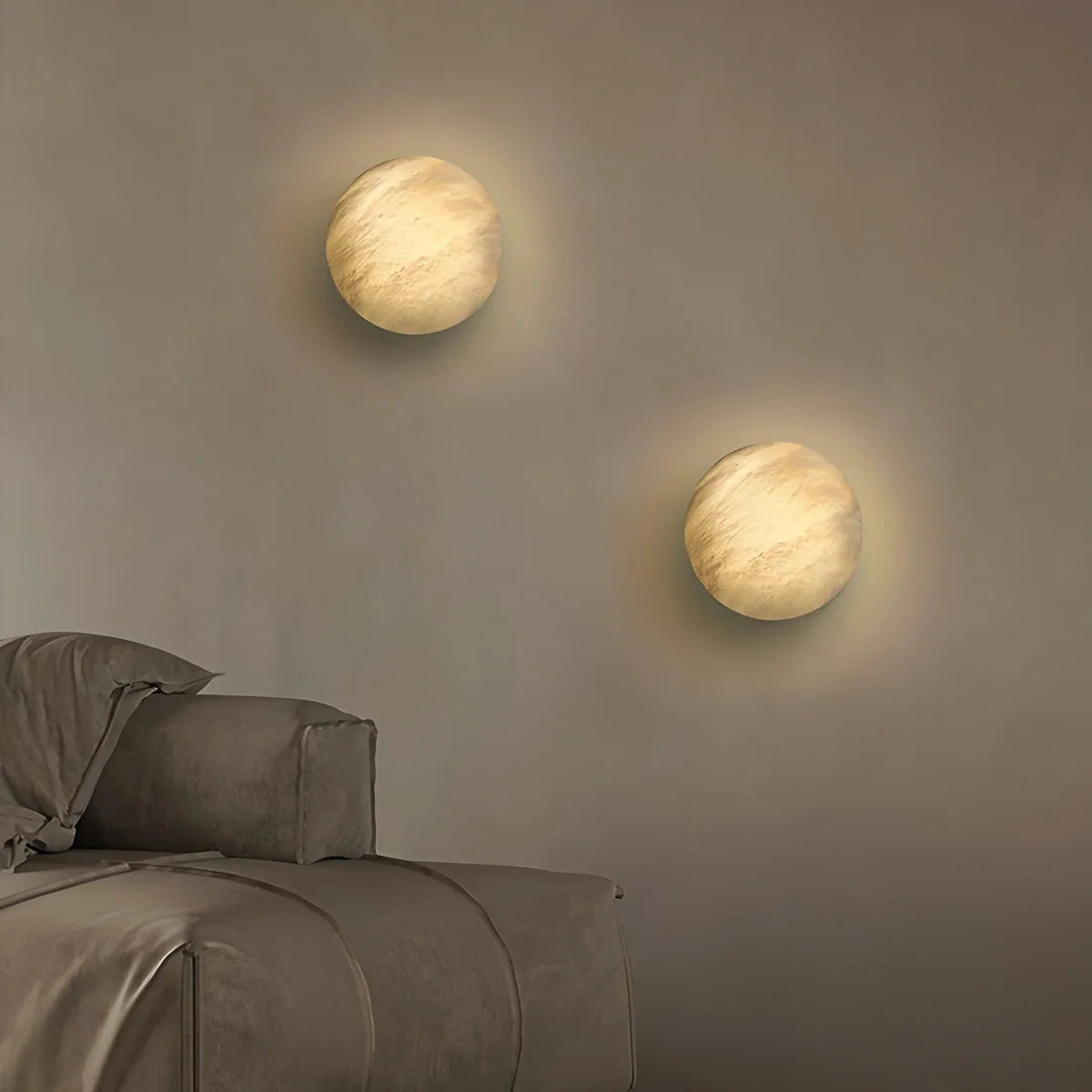 Feyran Modern Minimalist Circular Spanish Alabaster Wall Lamp