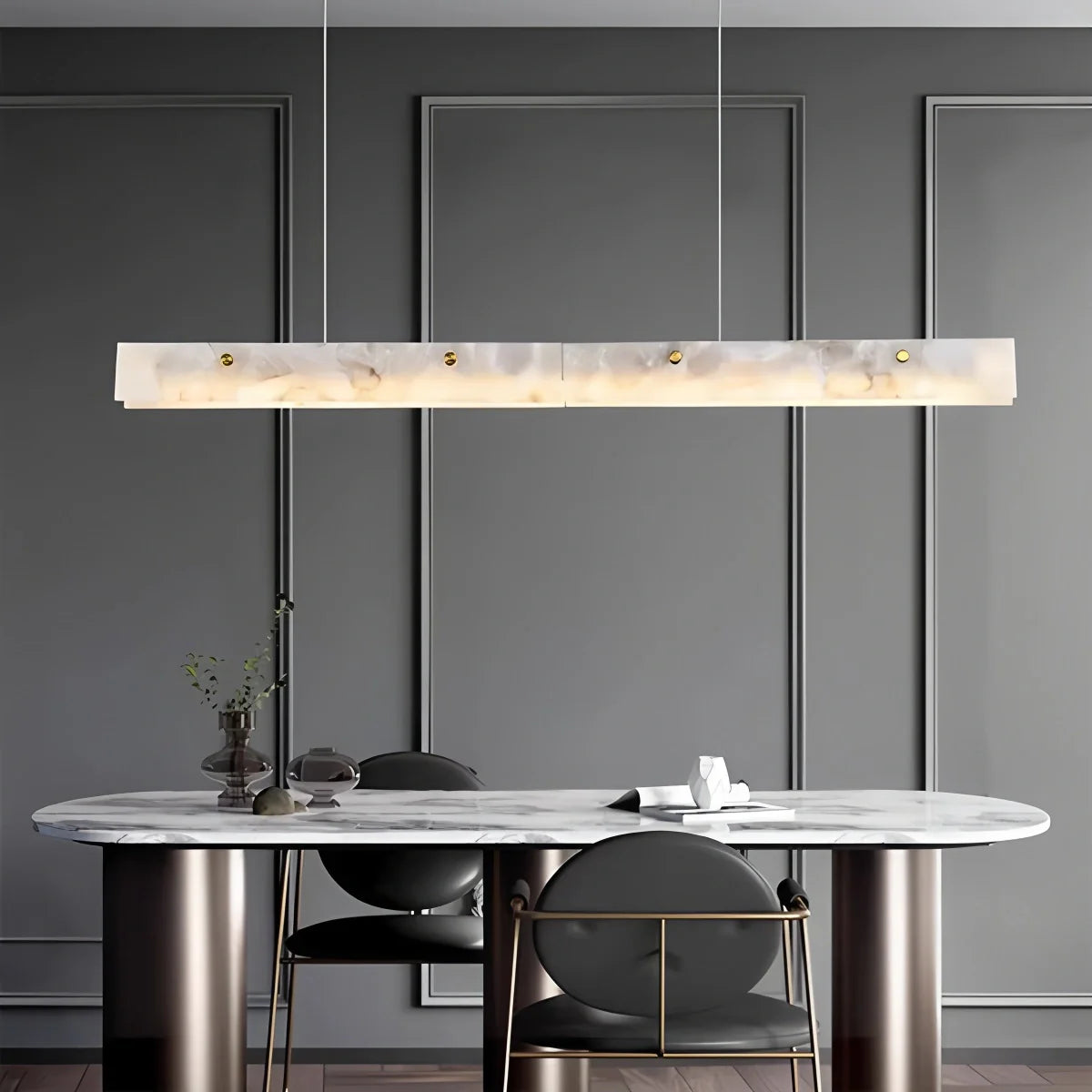 Feyran Modern Minimalist Linear Spanish Alabaster Pendant Light