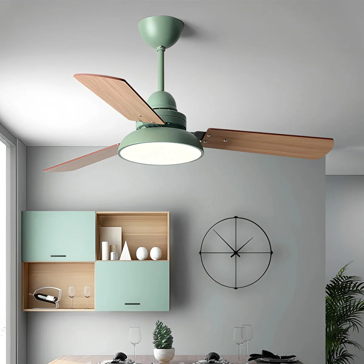 Feyran Modern Minimalist Three Leaf Ceiling Fan Light