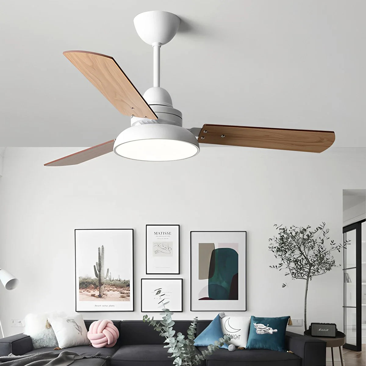 Feyran Modern Minimalist Three Leaf Ceiling Fan Light