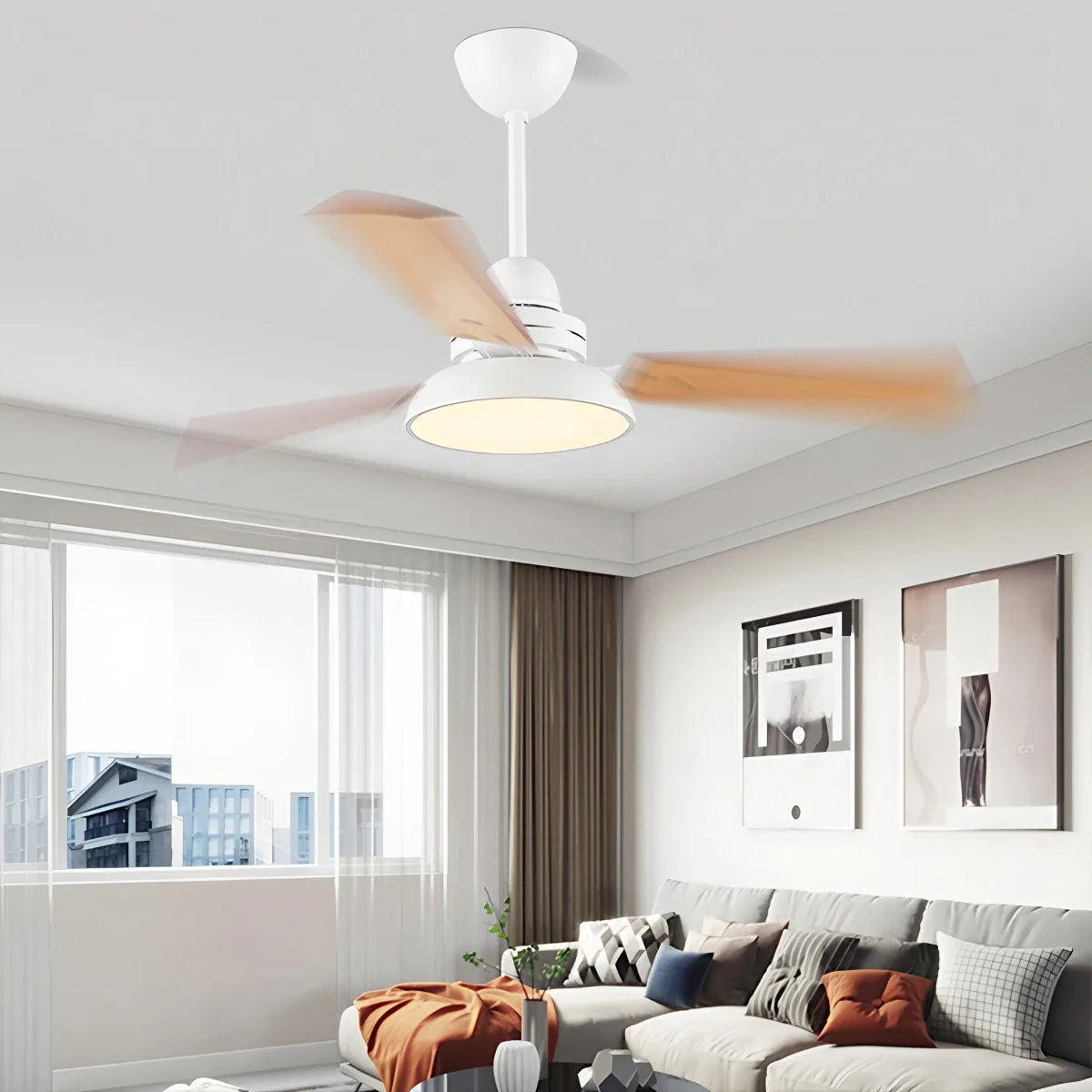 Feyran Modern Minimalist Three Leaf Ceiling Fan Light