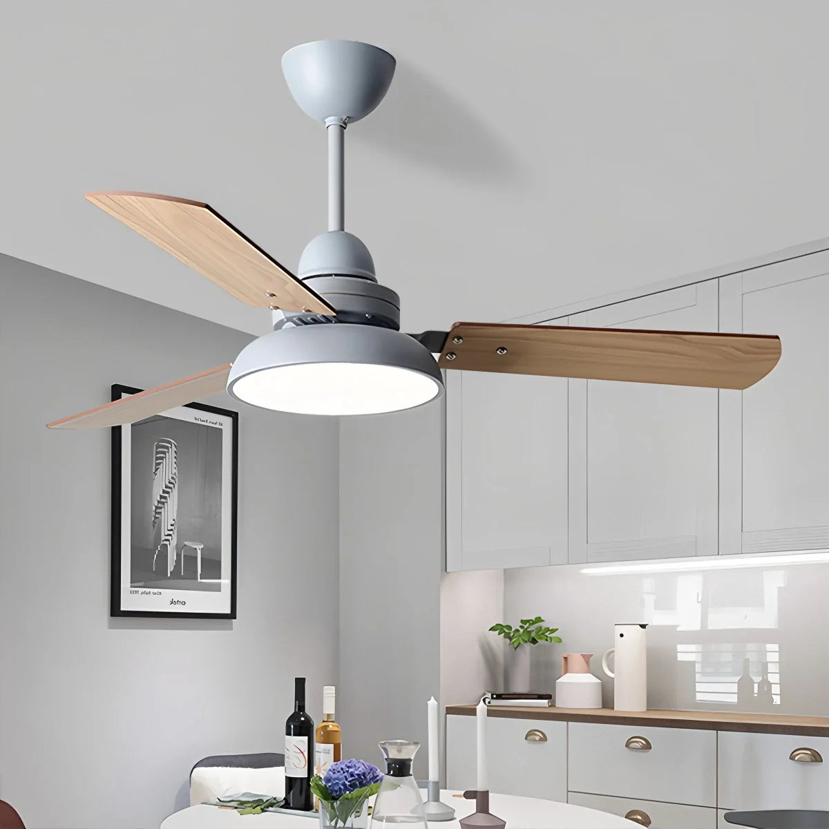 Feyran Modern Minimalist Three Leaf Ceiling Fan Light