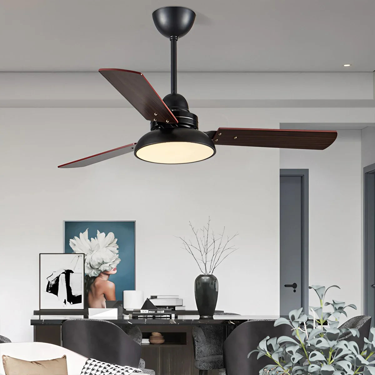 Feyran Modern Minimalist Three Leaf Ceiling Fan Light