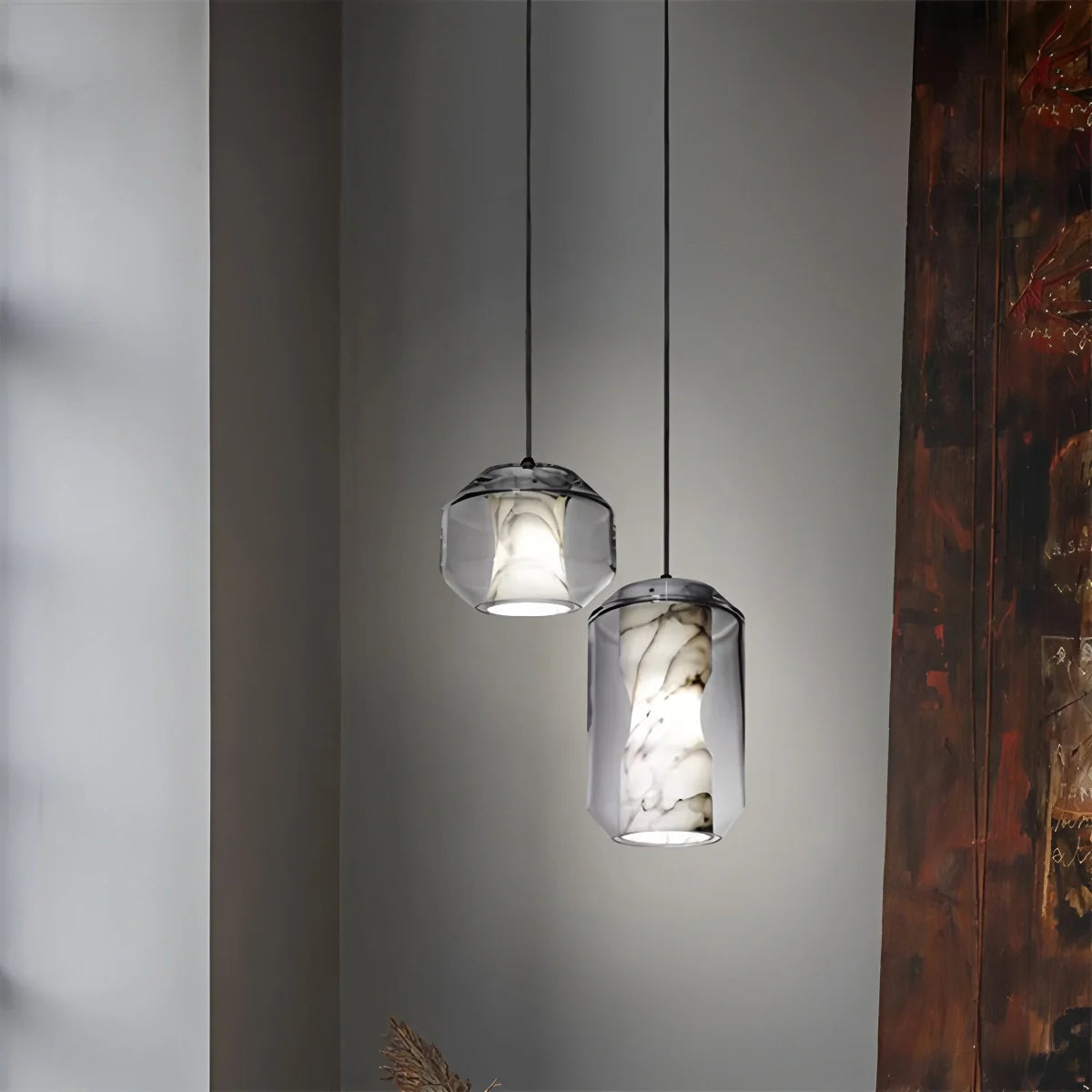 Feyran Modern Alabaster Glass Pendent Light for Bedroom