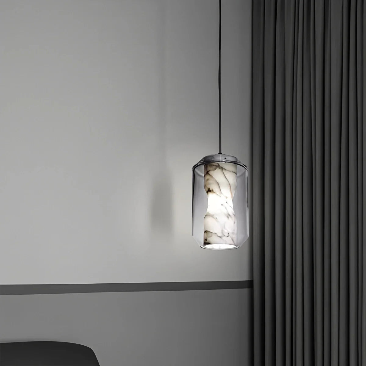 Feyran Modern Alabaster Glass Pendent Light for Bedroom
