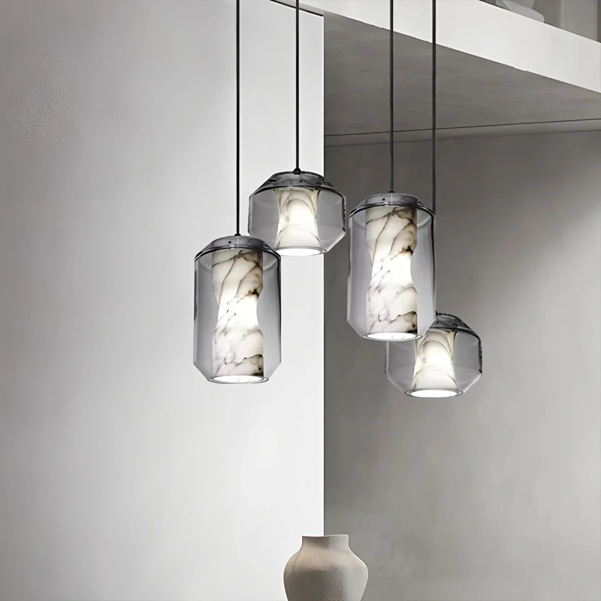 Feyran Modern Alabaster Glass Pendent Light for Bedroom
