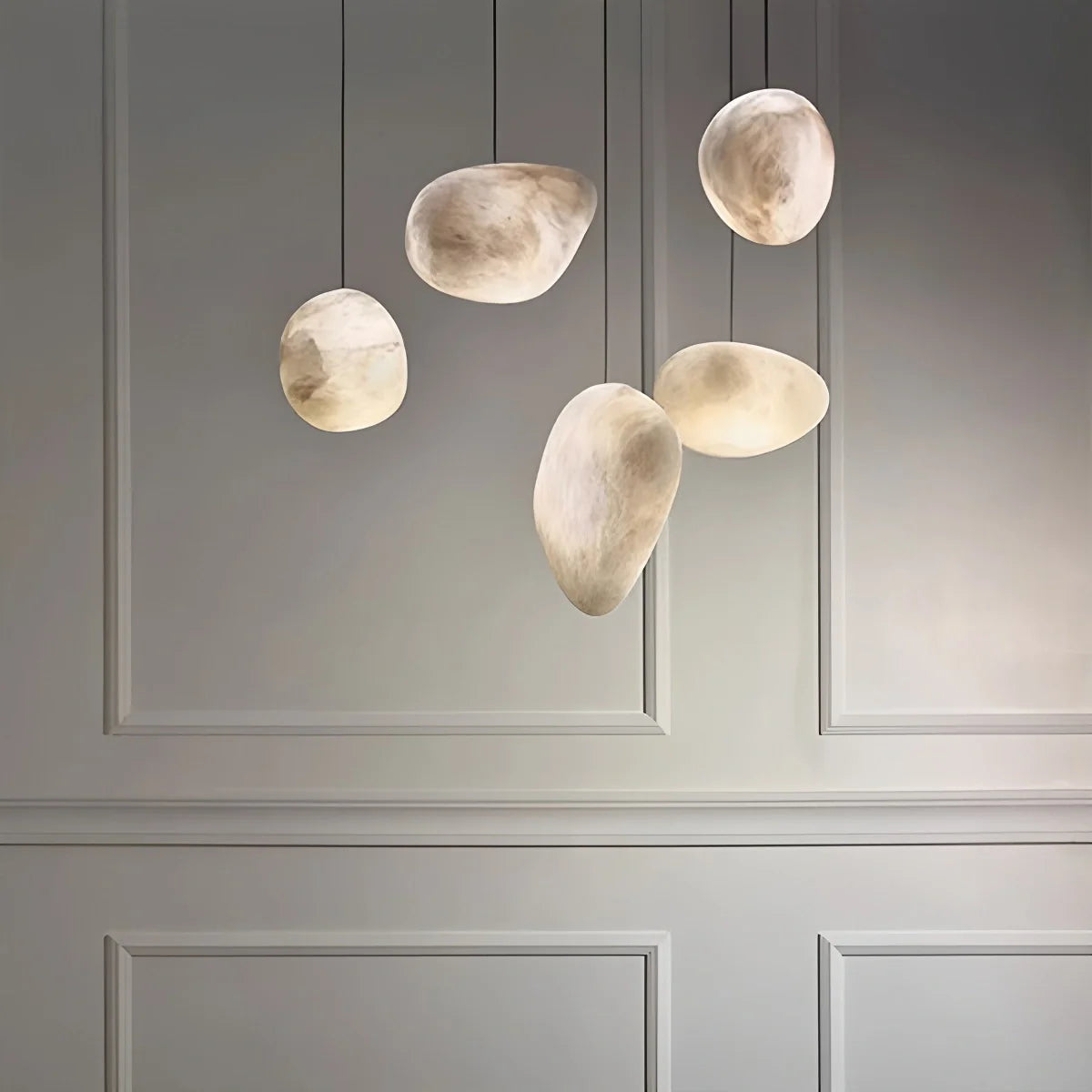 Feyran Modern Pebble Shaped Spanish Alabaster Pendant Light