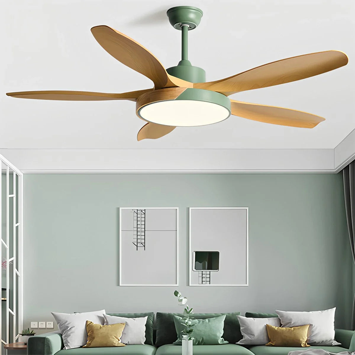 Feyran Nordic Living Room Ceiling Fan with Light