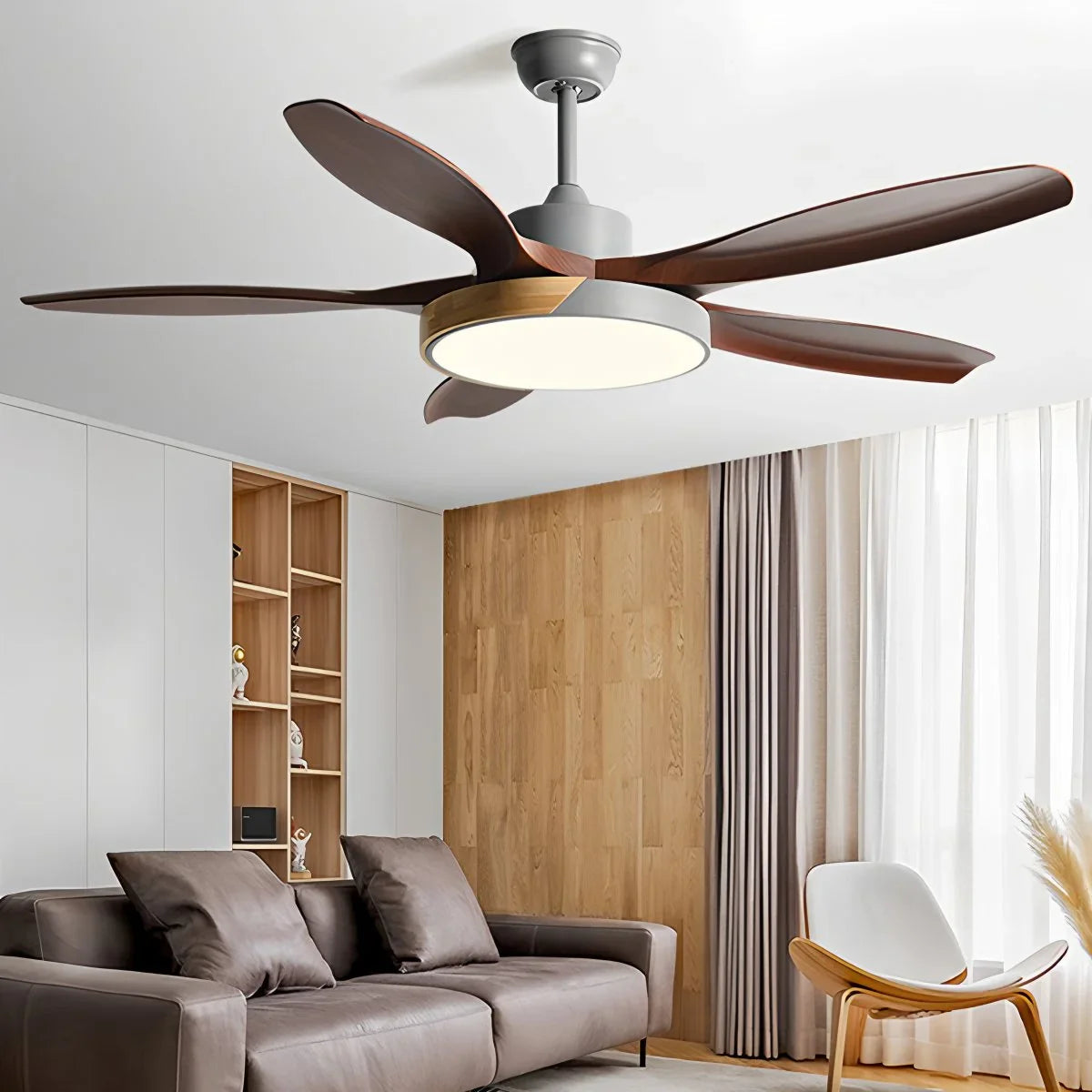 Feyran Nordic Living Room Ceiling Fan with Light