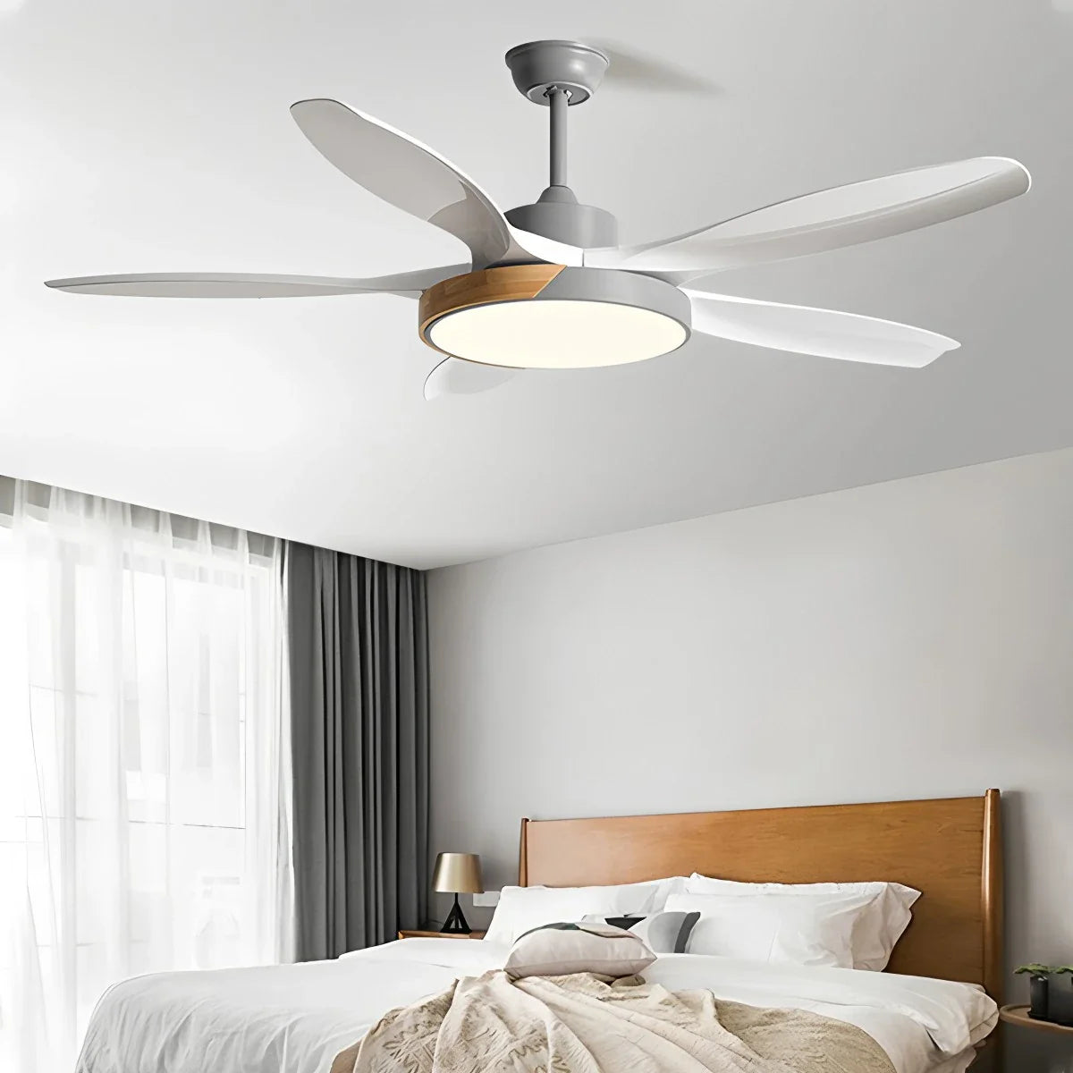 Feyran Nordic Living Room Ceiling Fan with Light