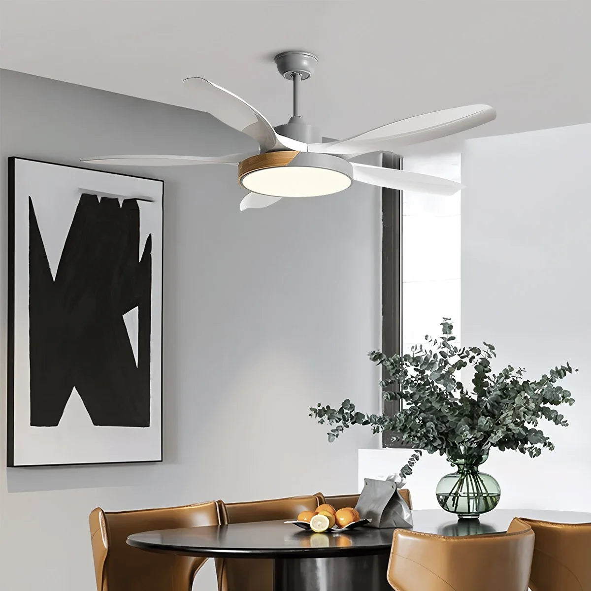 Feyran Nordic Living Room Ceiling Fan with Light