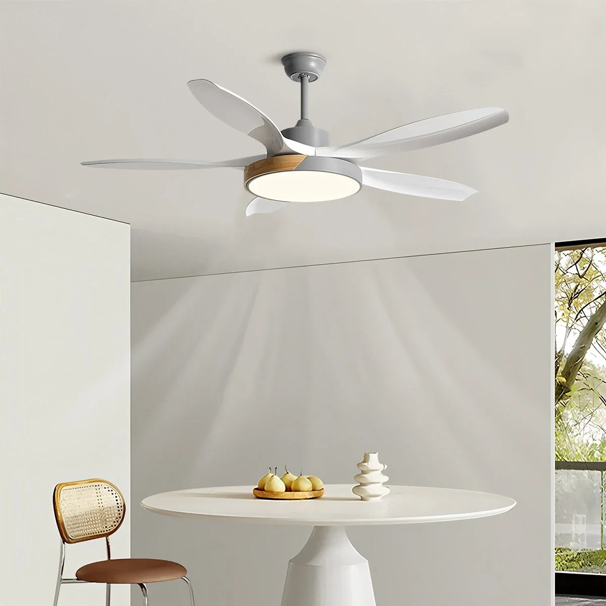 Feyran Nordic Living Room Ceiling Fan with Light