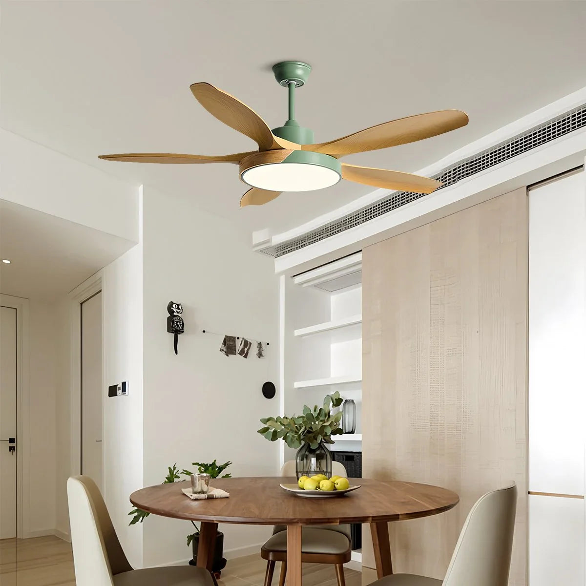 Feyran Nordic Living Room Ceiling Fan with Light