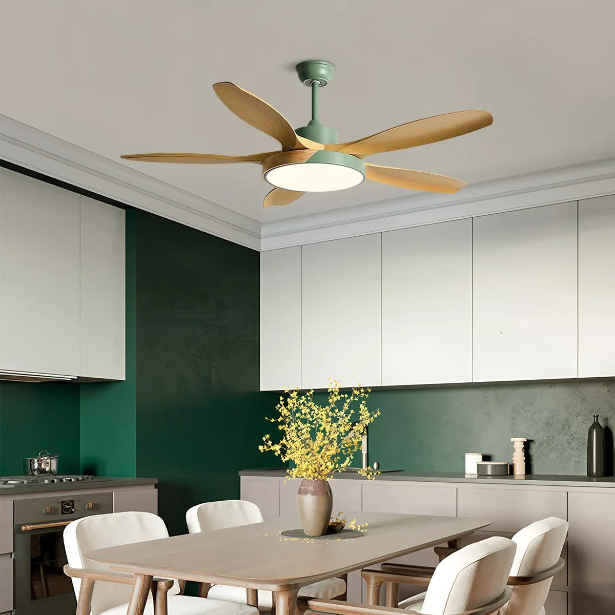Feyran Nordic Living Room Ceiling Fan with Light
