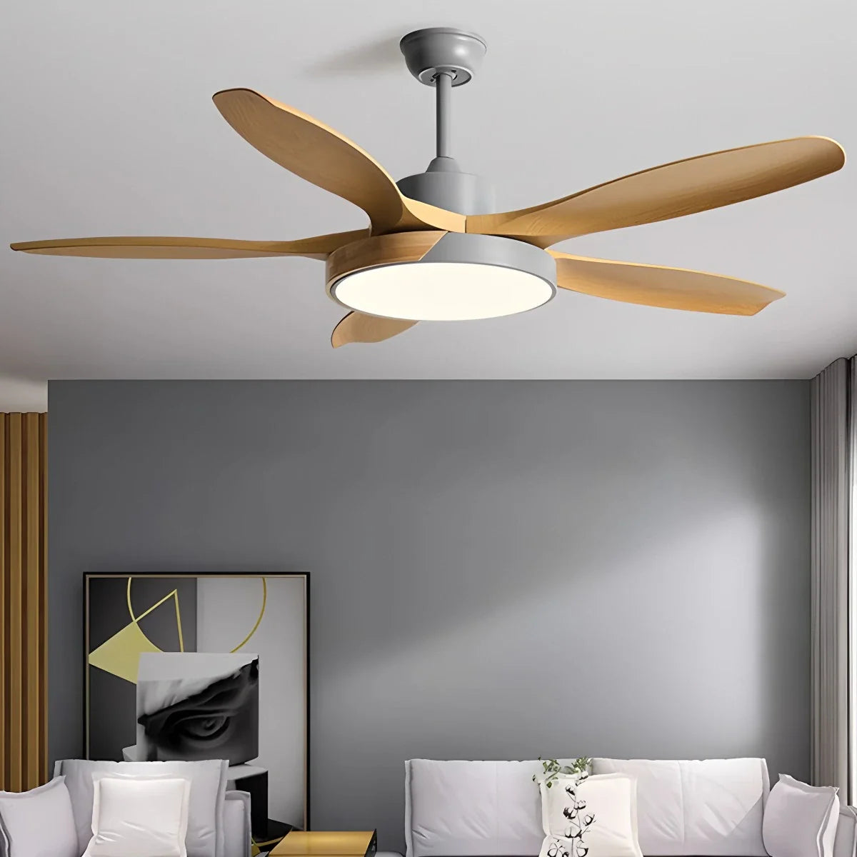 Feyran Nordic Living Room Ceiling Fan with Light