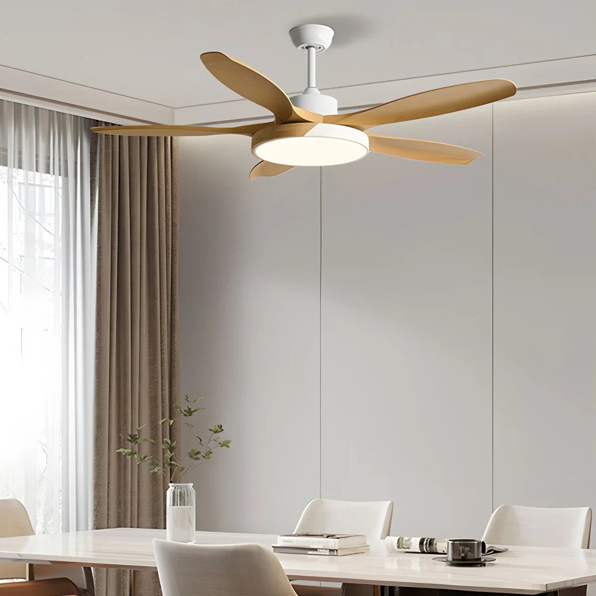Feyran Nordic Living Room Ceiling Fan with Light