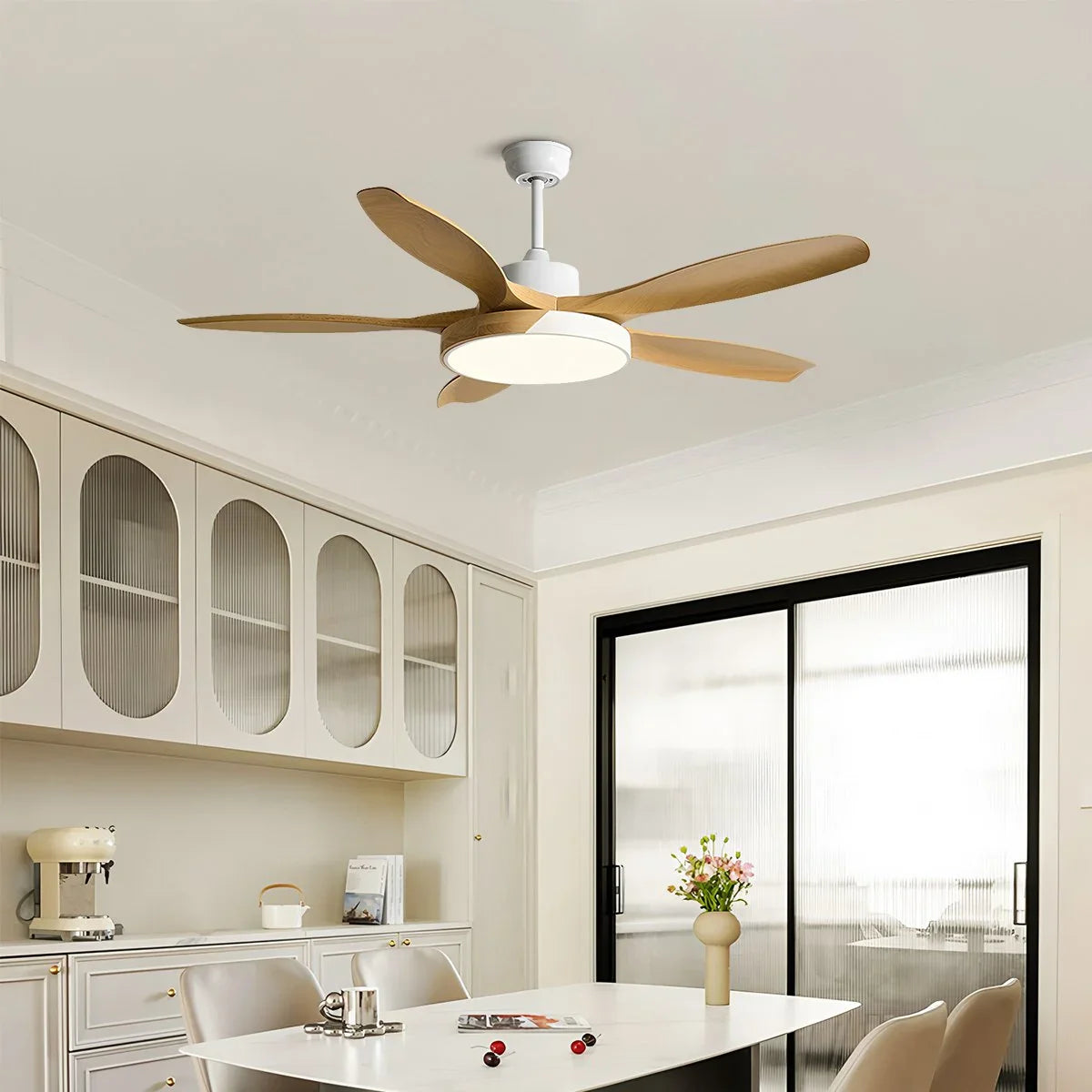 Feyran Nordic Living Room Ceiling Fan with Light