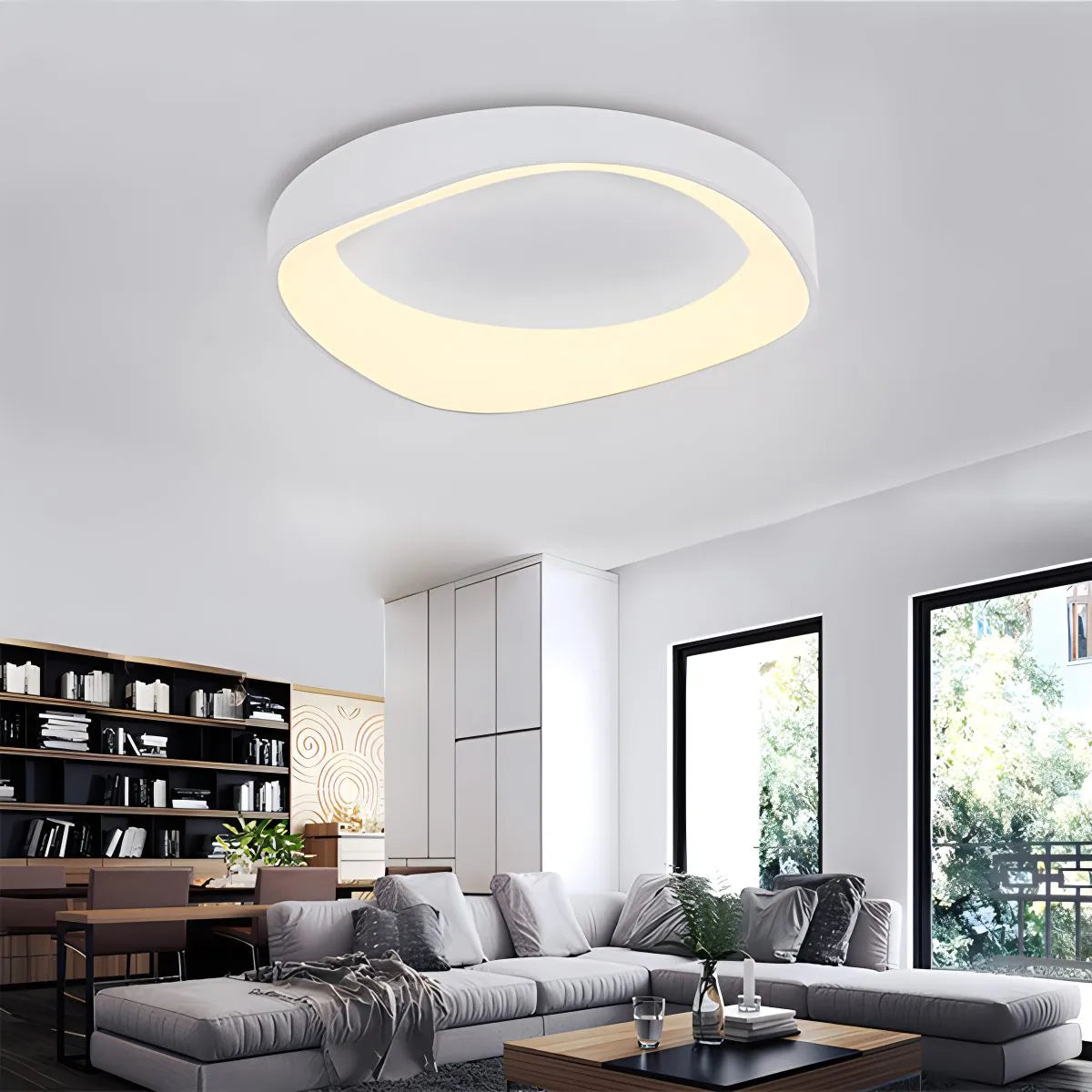 Feyran Nordic Acrylic Circle Ceiling Light for Bedroom