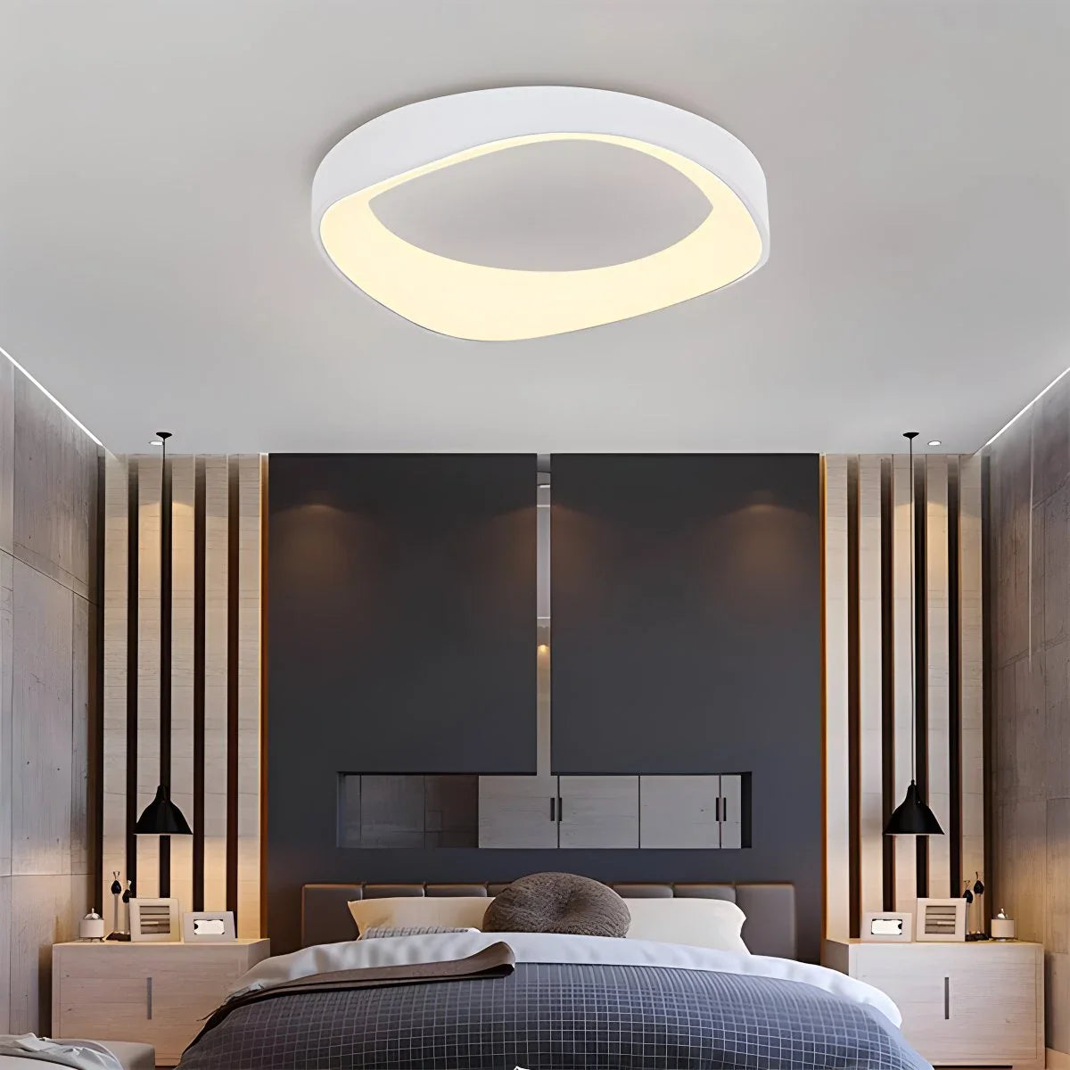 Feyran Nordic Acrylic Circle Ceiling Light for Bedroom