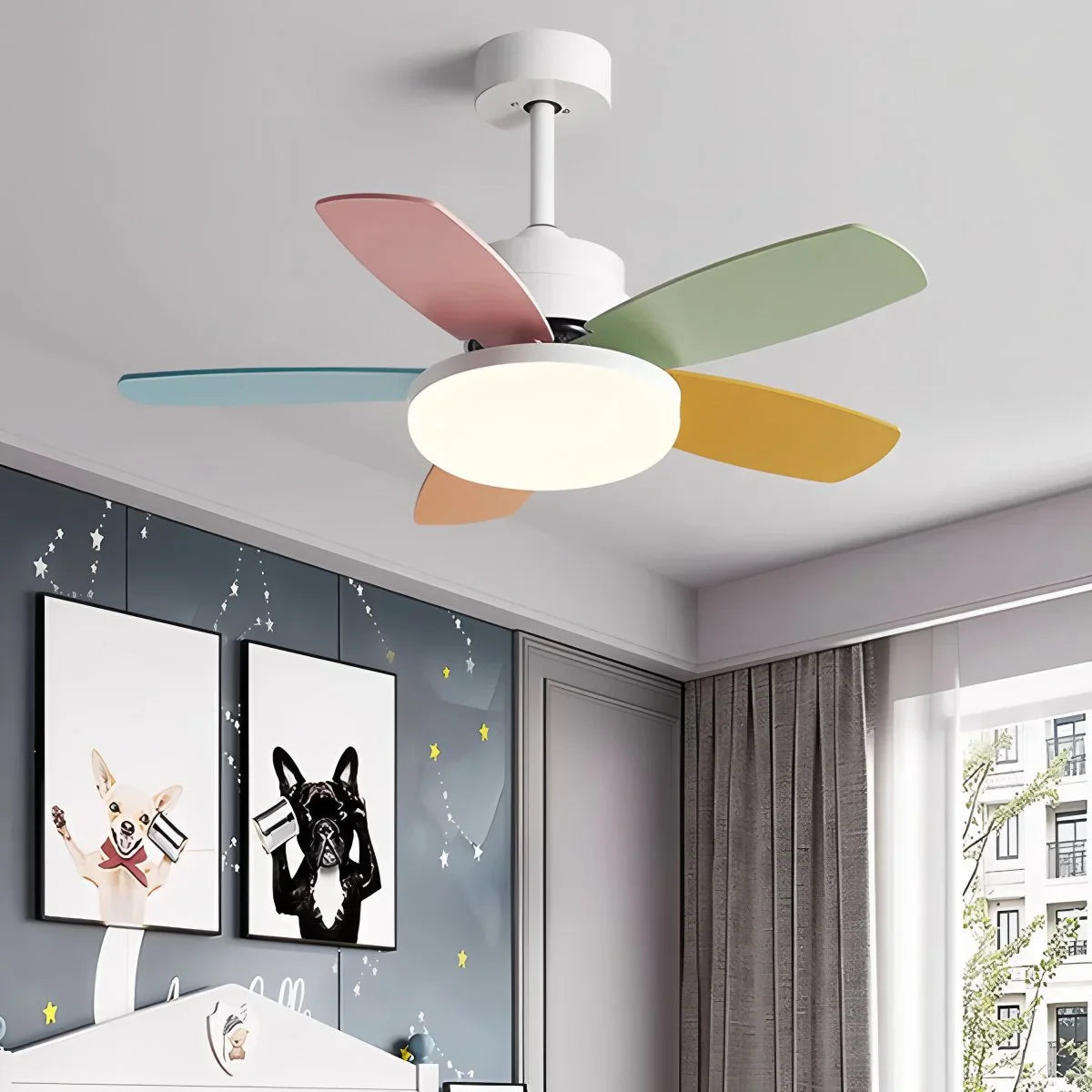 Feyran Nordic Colorful Leaf Ceiling Fan Light