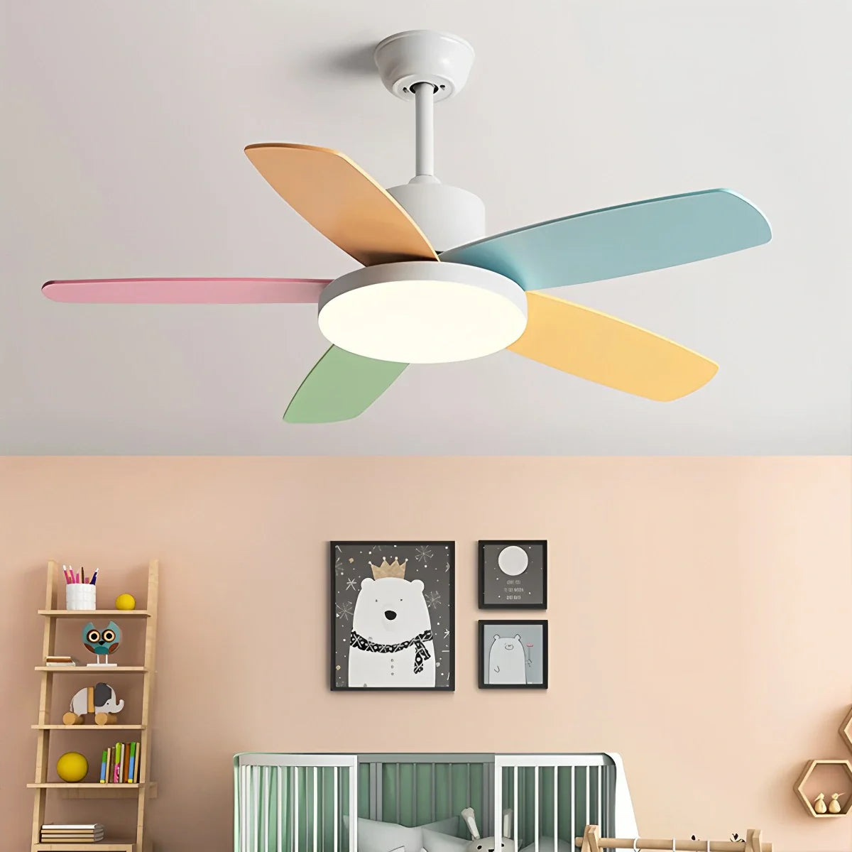 Feyran Nordic Colorful Leaf Ceiling Fan Light
