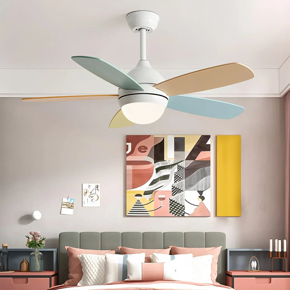 Feyran Nordic Colorful Leaf Ceiling Fan Light