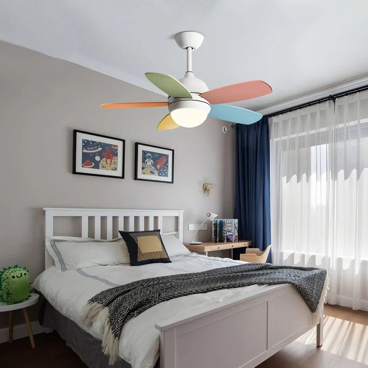 Feyran Nordic Colorful Leaf Ceiling Fan Light