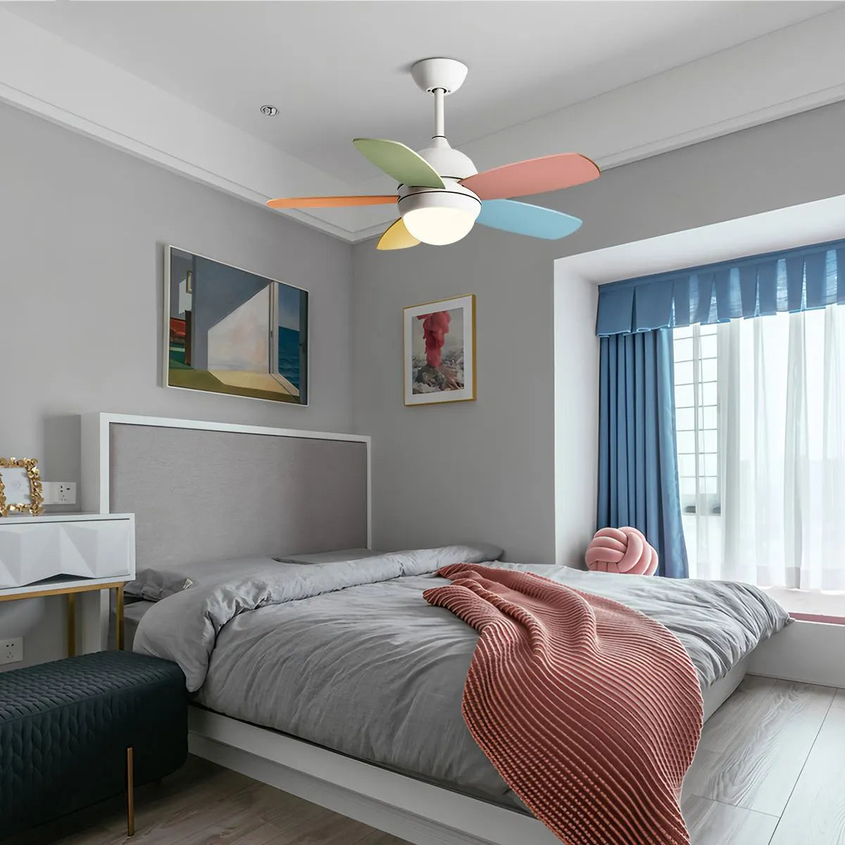 Feyran Nordic Colorful Leaf Ceiling Fan Light