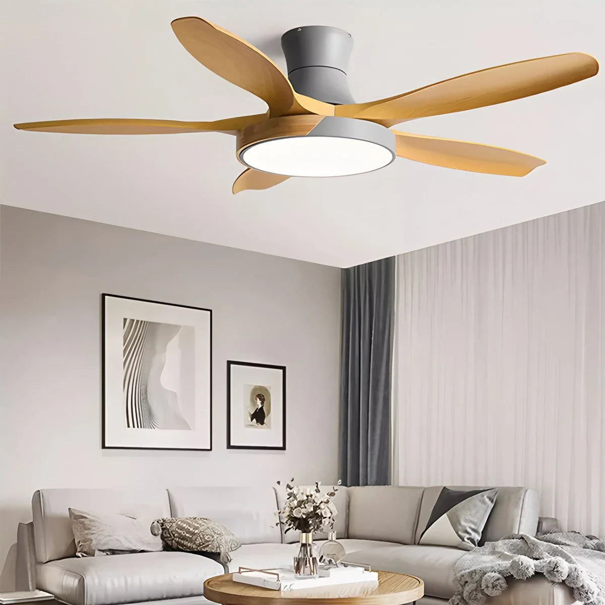 Feyran Nordic 5-Blade LED Ceiling Fan Light