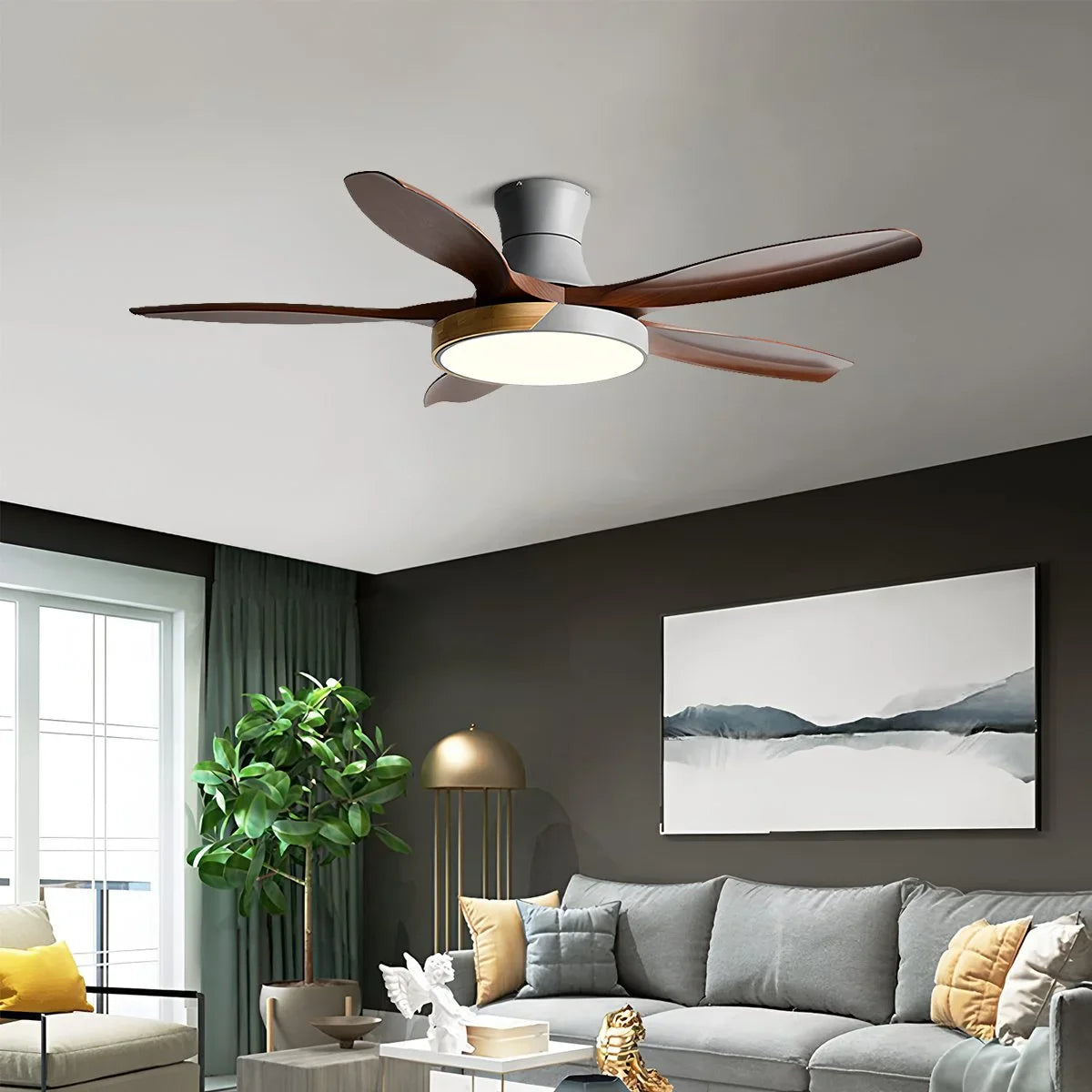 Feyran Nordic 5-Blade LED Ceiling Fan Light